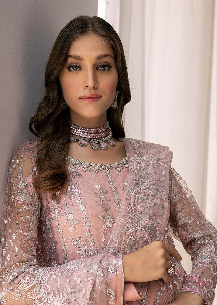 net Kurta Set in Pastel pink