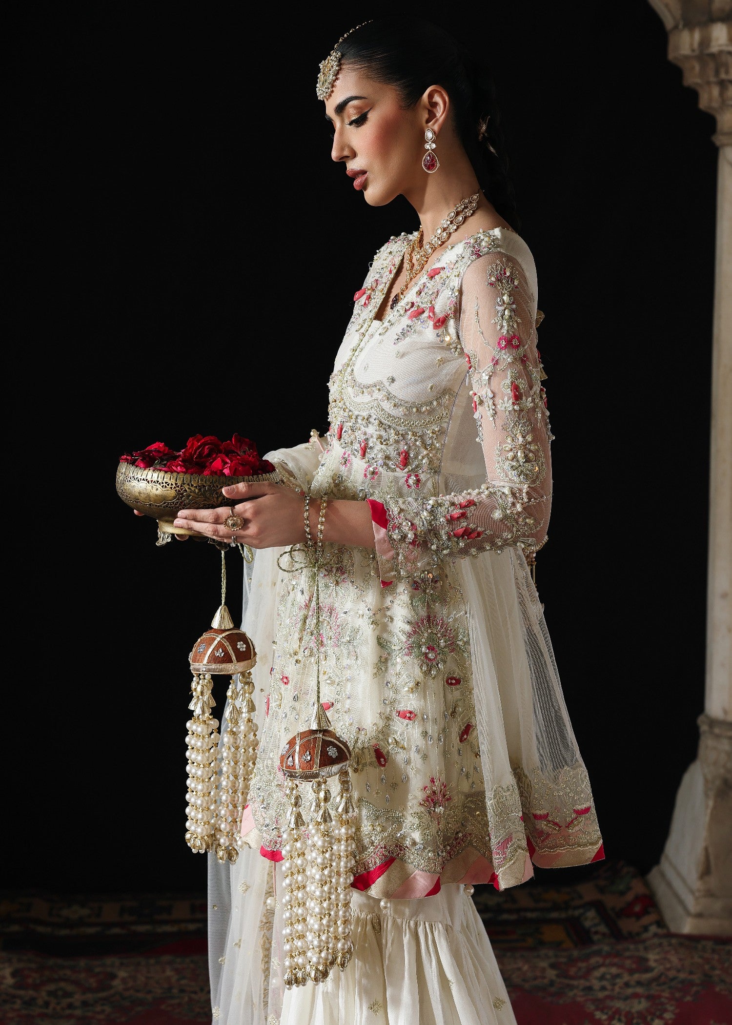 net Gharara in White