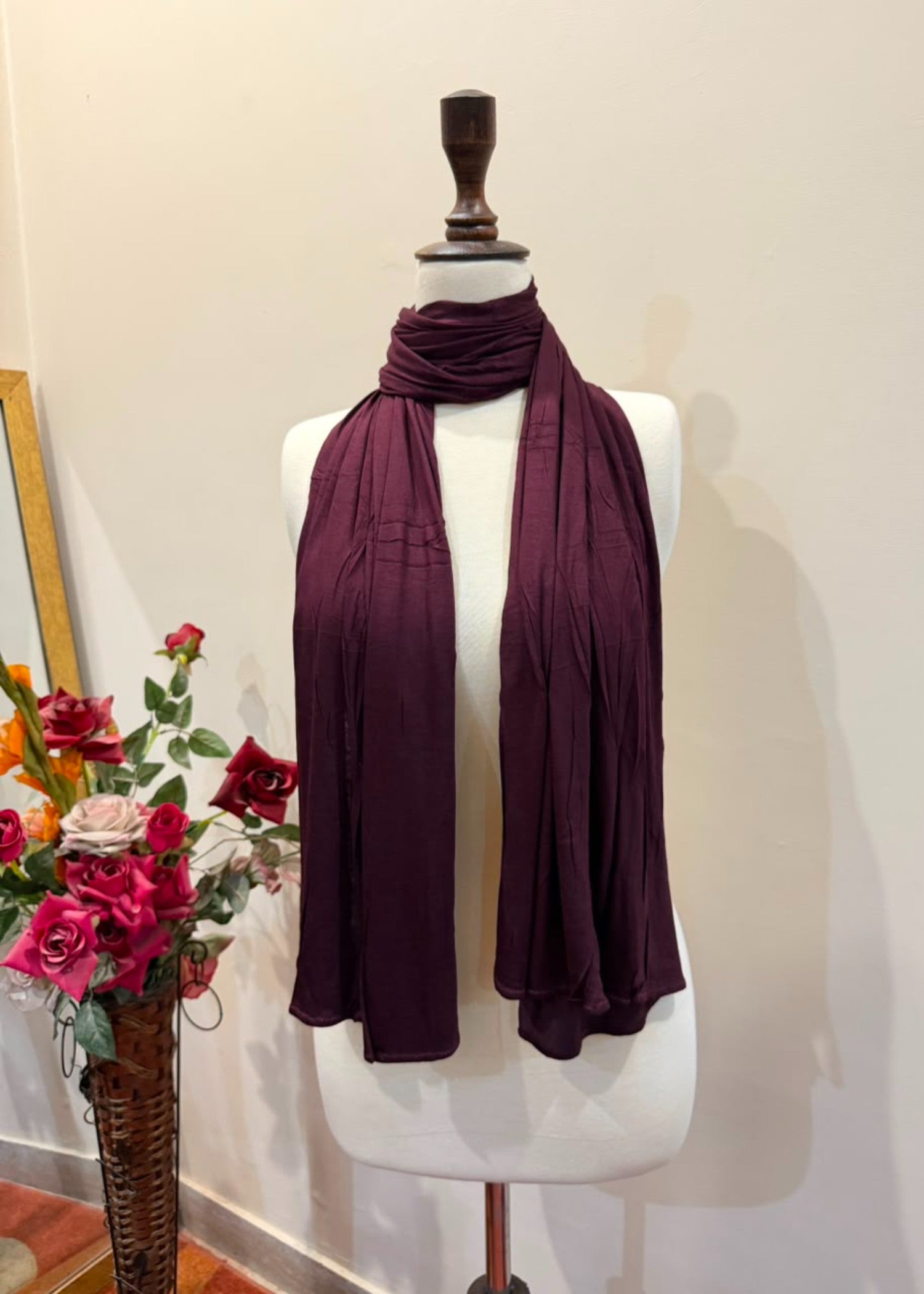 jersey knit Hijab in Burgundy