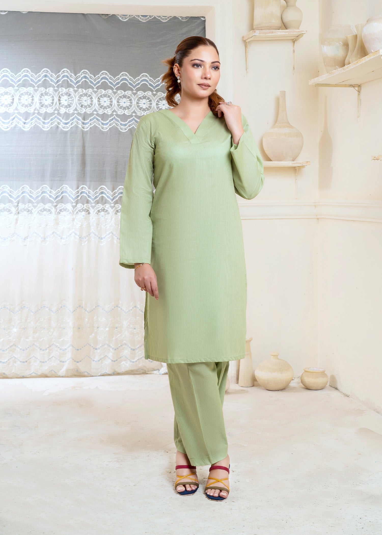 lawn Co Ord Sets in Sea green