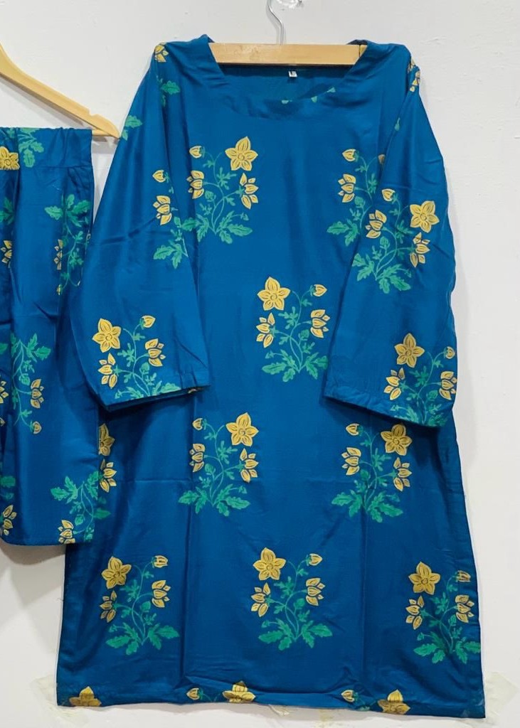 linen Gharara in Teal