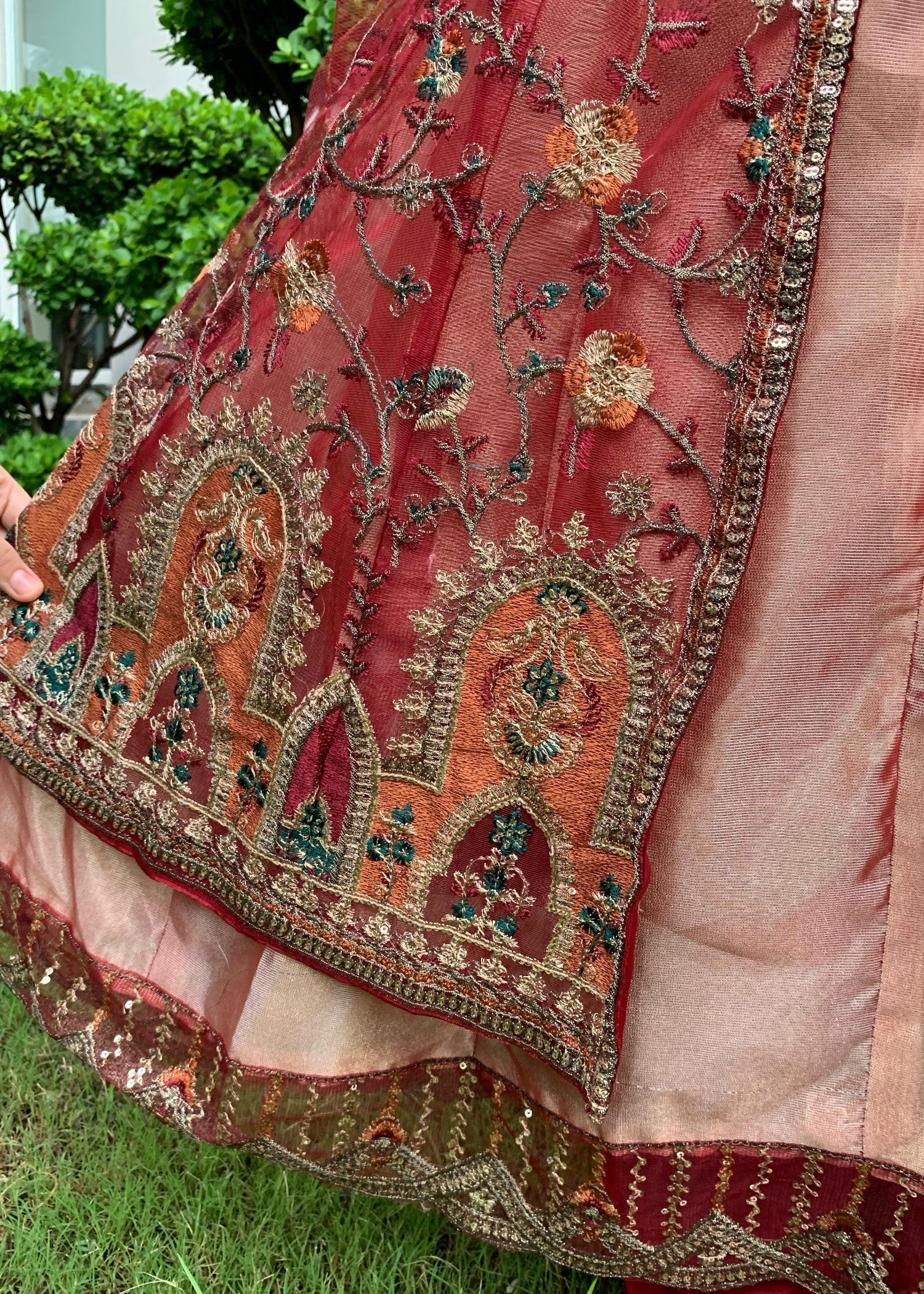 net Gown in Copper red