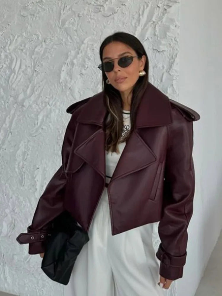 LESLI LEATHER COAT