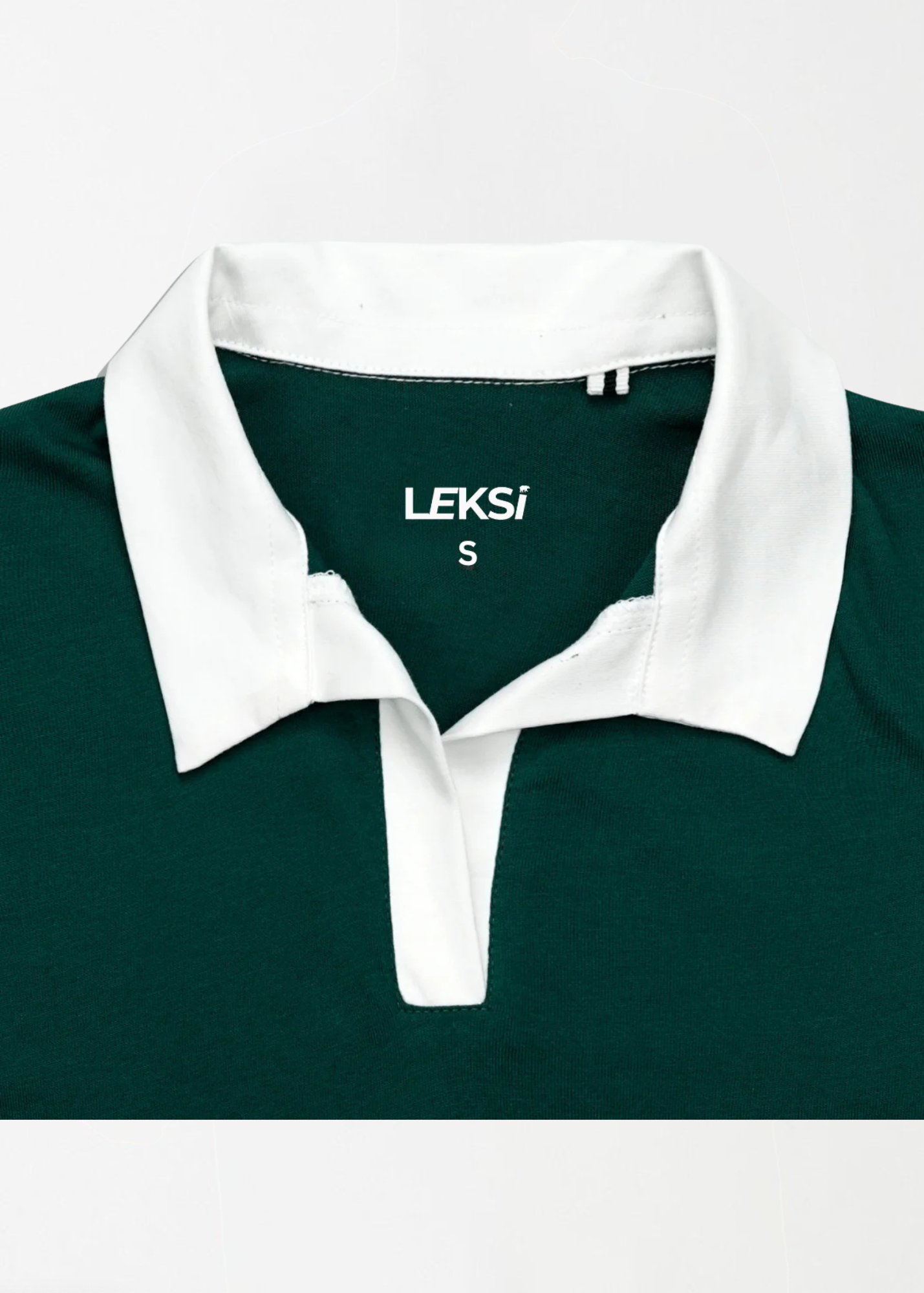 ribbed lawn Polo Shirt in Dark green