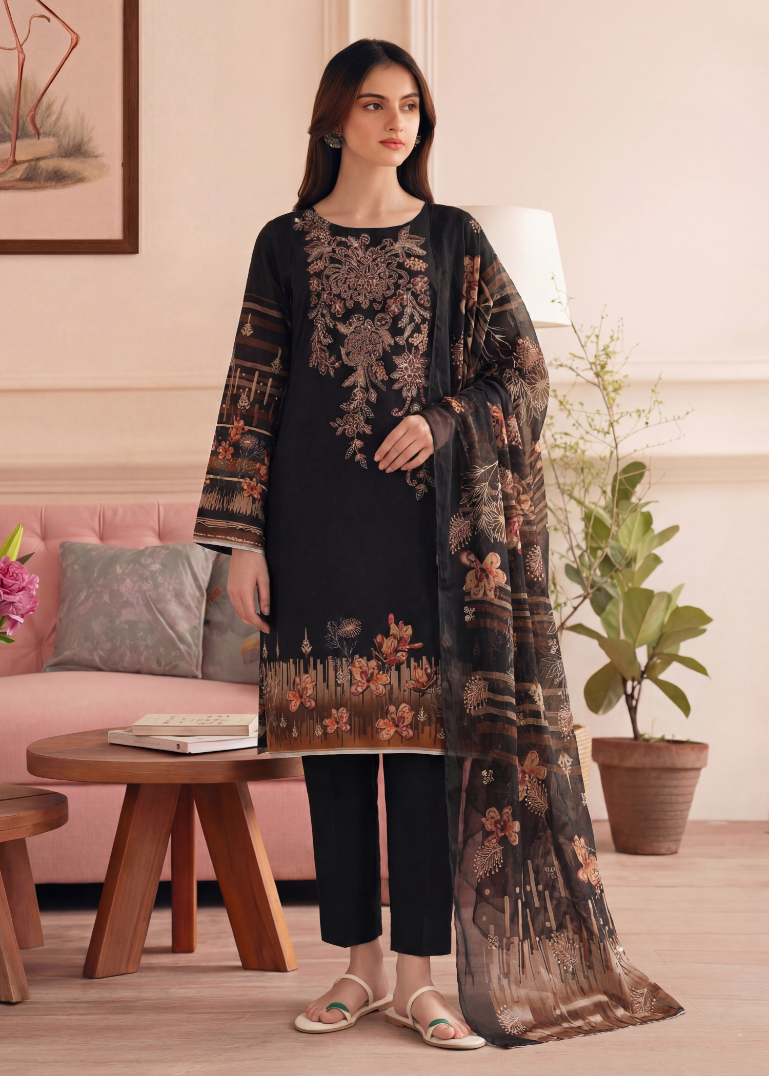 viscose Unstitched in Black