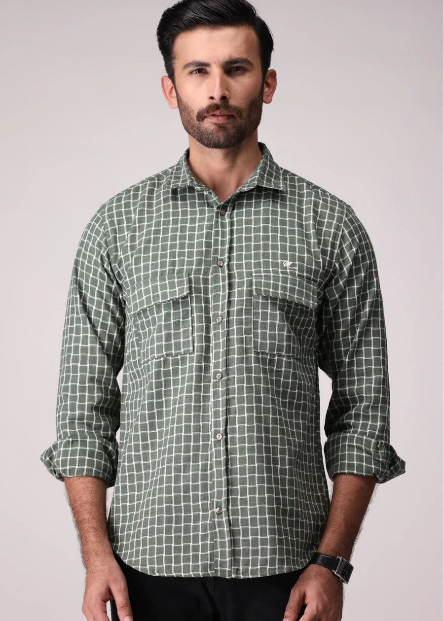 flannel Casual Shirt in Grey