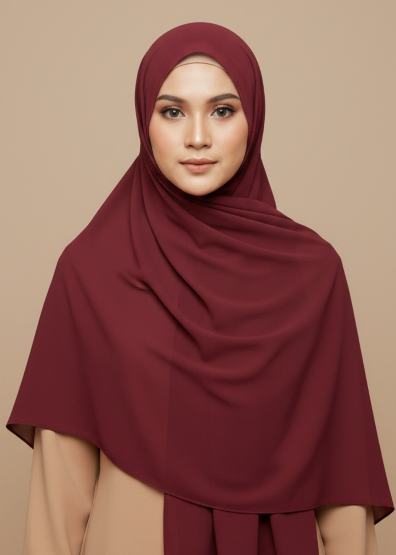 chiffon Hijab in Maroon