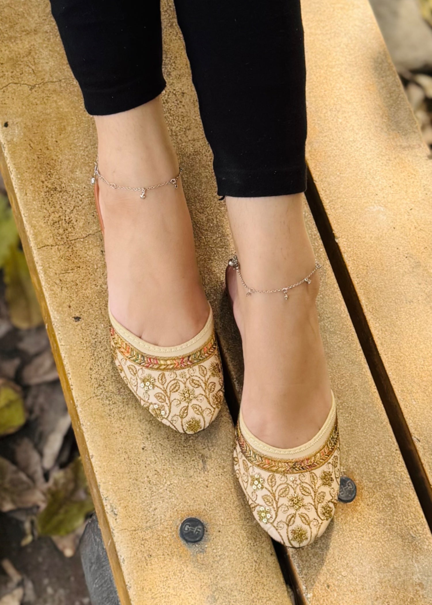 Khussa in Beige by - High Quality Women Khussa OVS4180