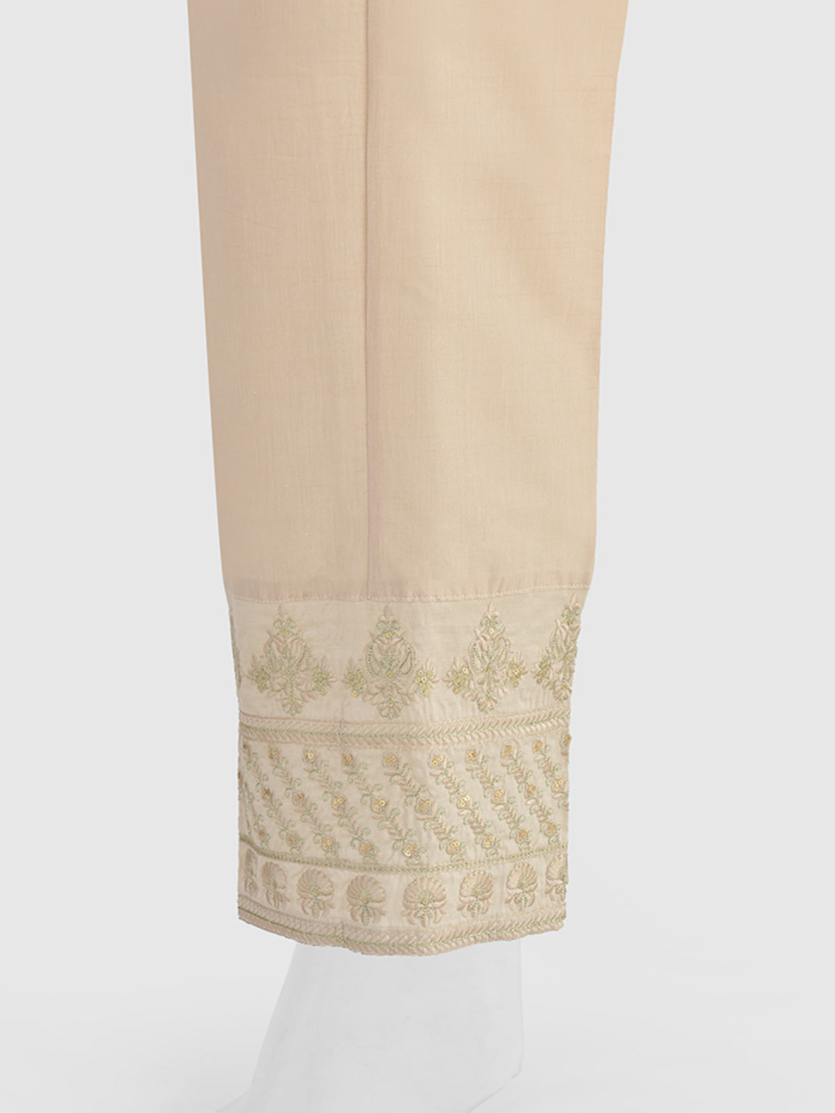 cotton silk Trousers in Beige