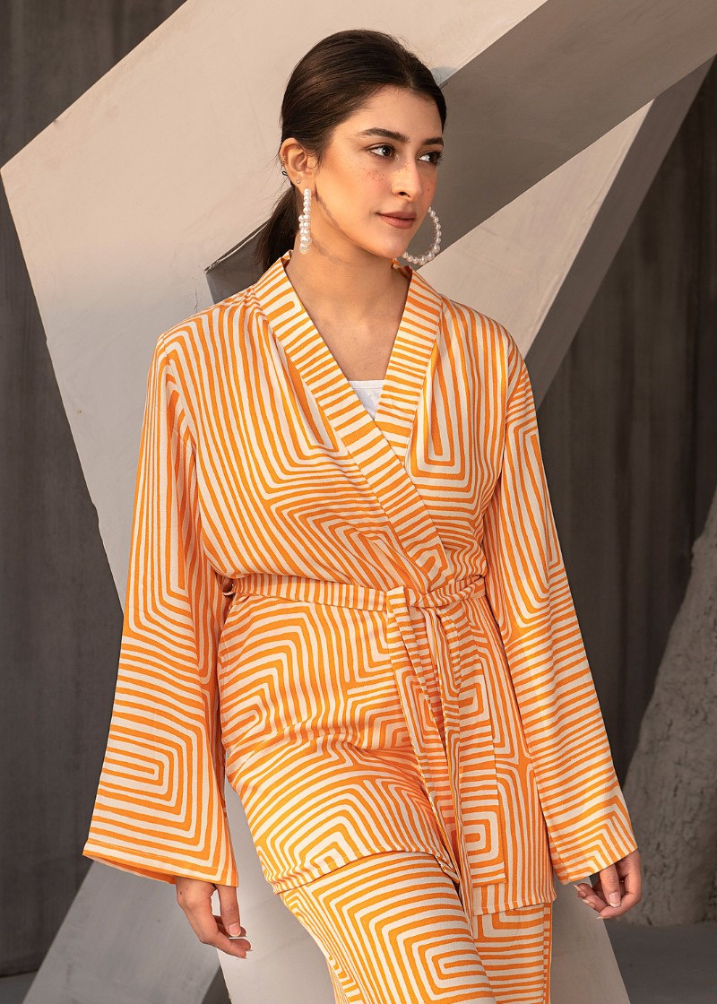 blended grip silk Co Ord Sets in Orange
