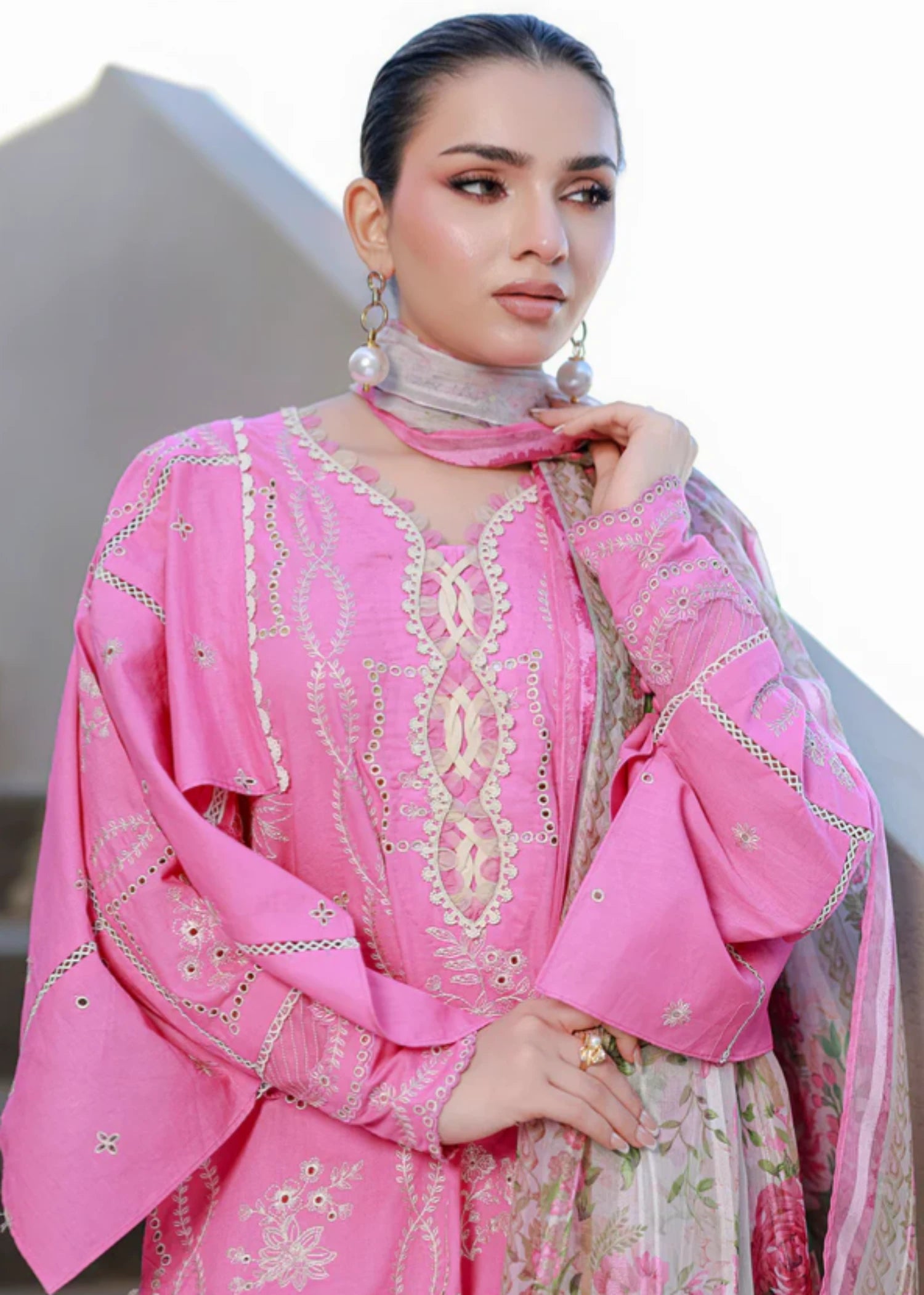 cotton Unstitched in Hot pink red