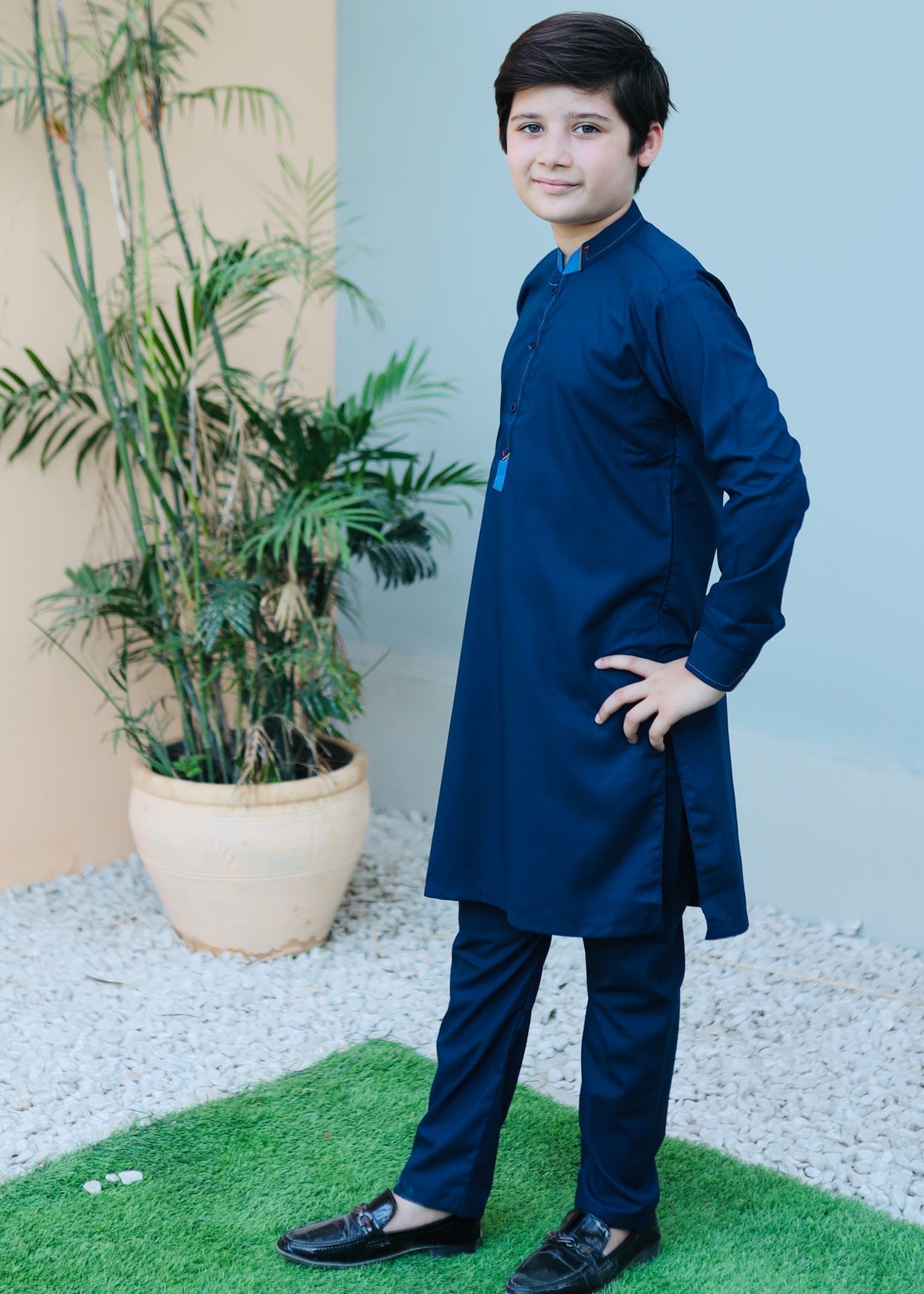 wash & wear Kurta Set in Sapphire blue