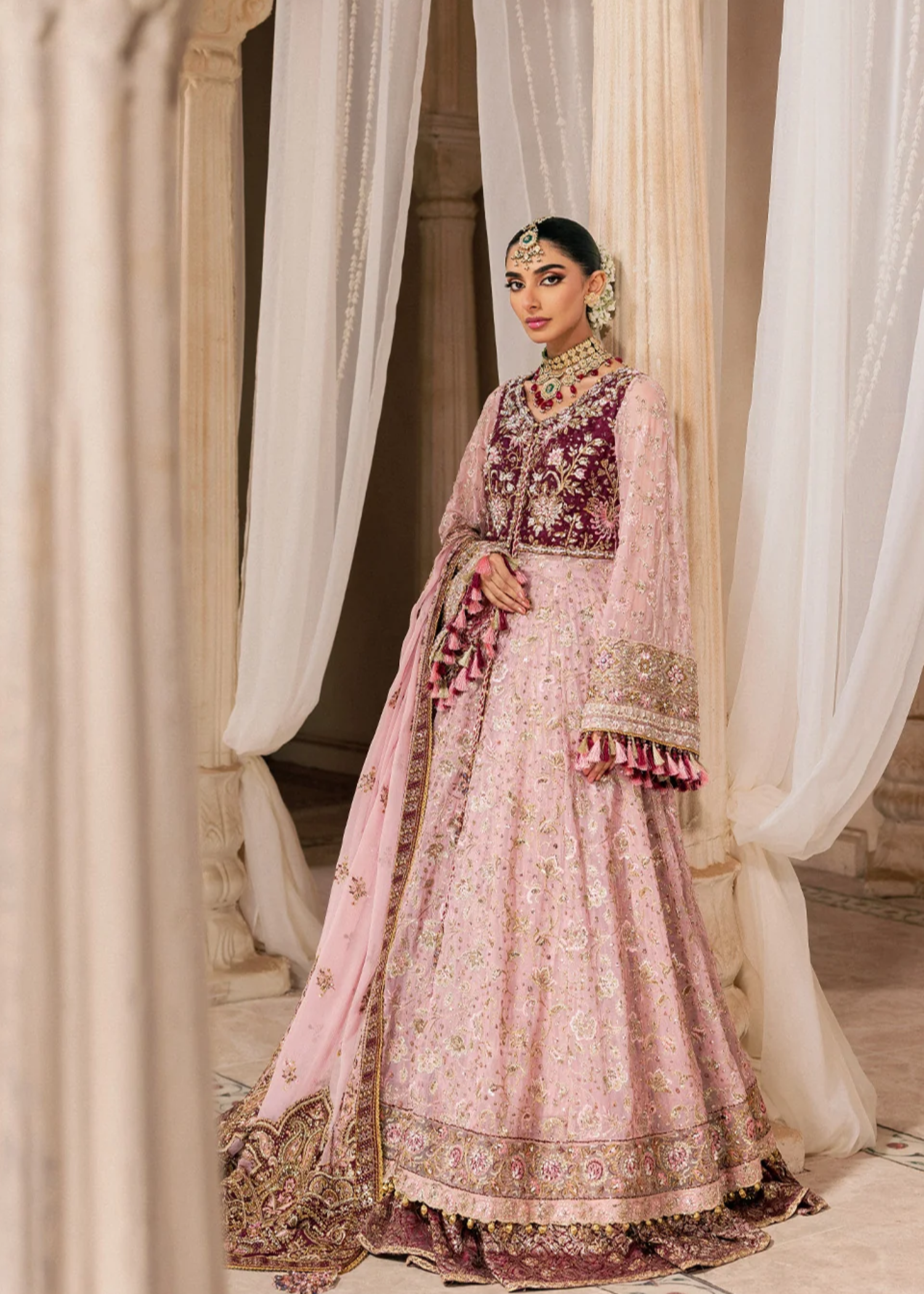 medium silk Unstitched in Pink