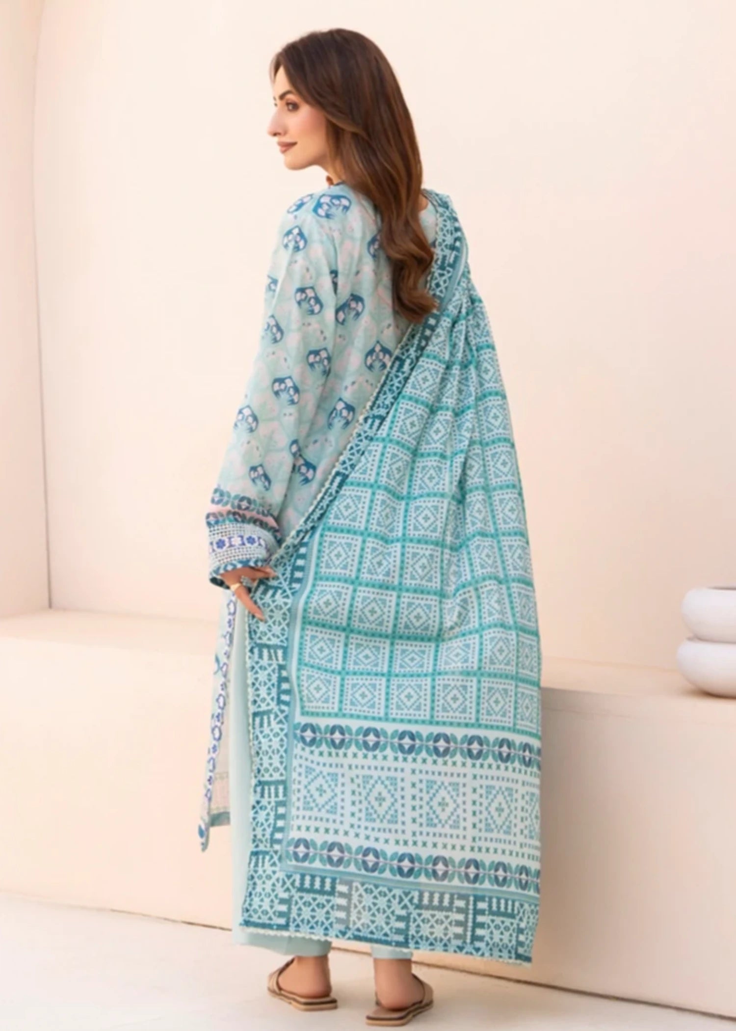 lawn Unstitched in Turquoise