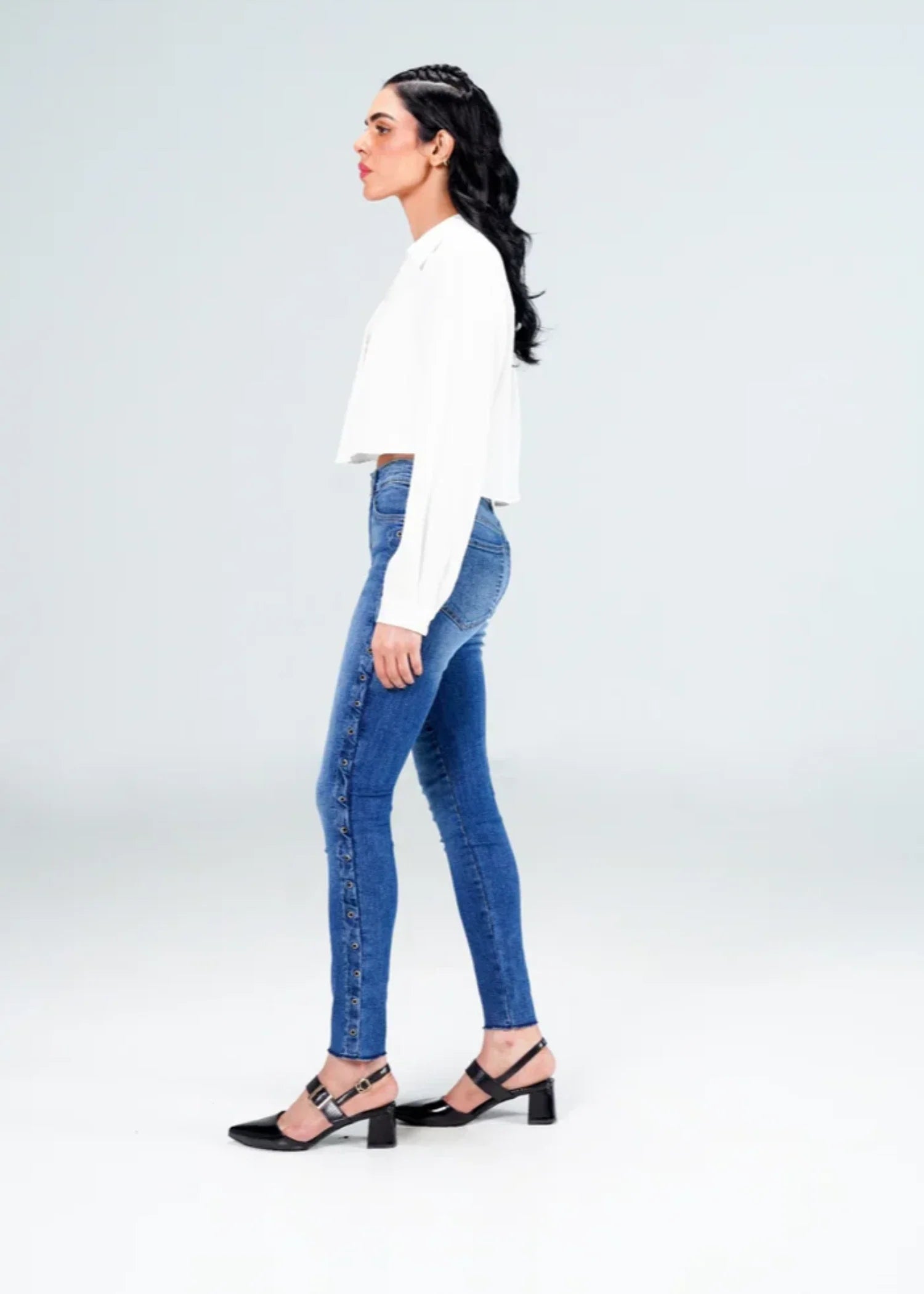 stretch denim Jeans in Light blue