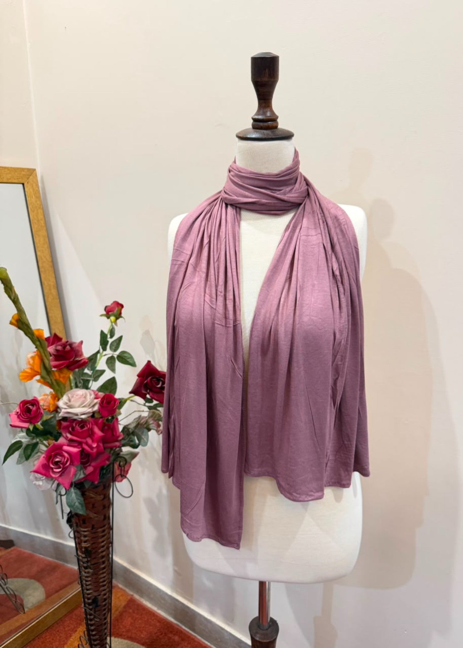 jersey knit Hijab in Zinnia pink