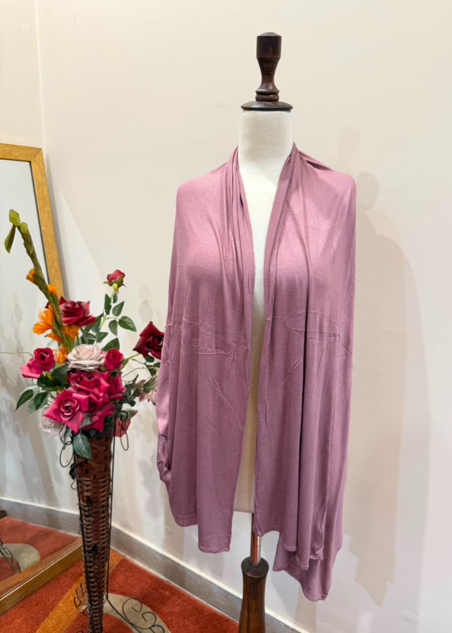 jersey knit Hijab in Zinnia pink