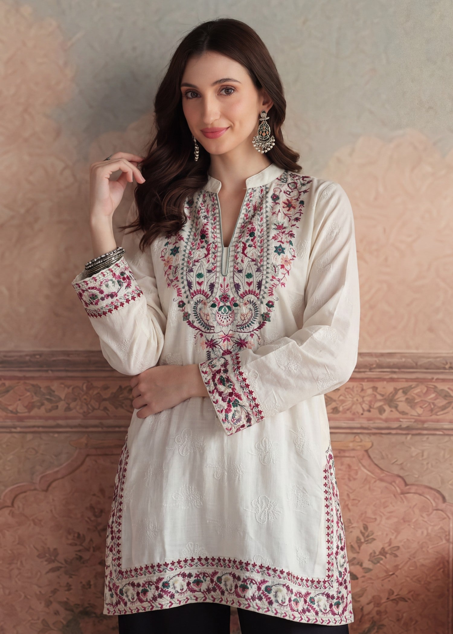 dhanak Sharara in Off-white, black