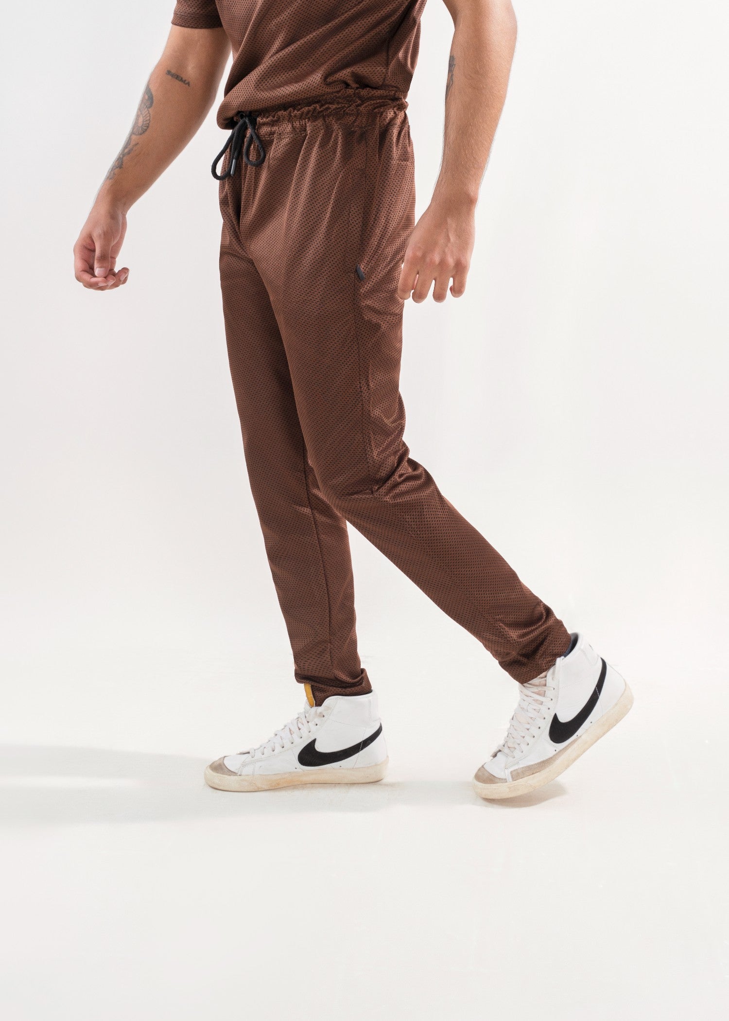 polyester Tracksuit in Dark brown