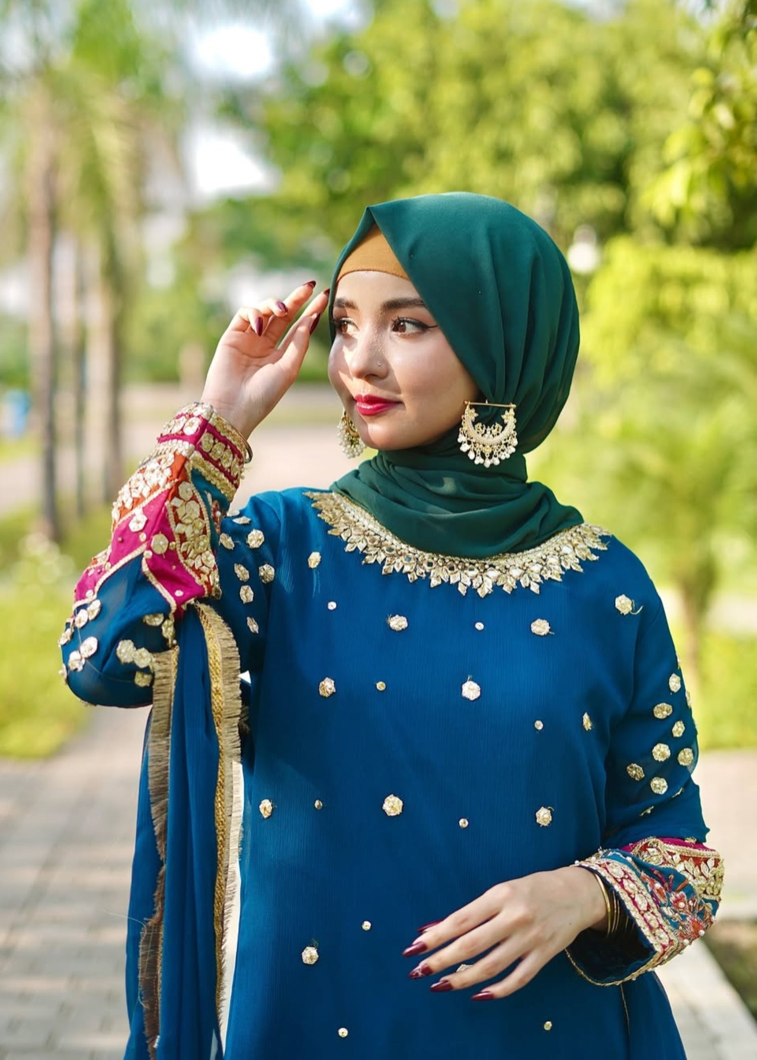 chiffon Sharara in Teal