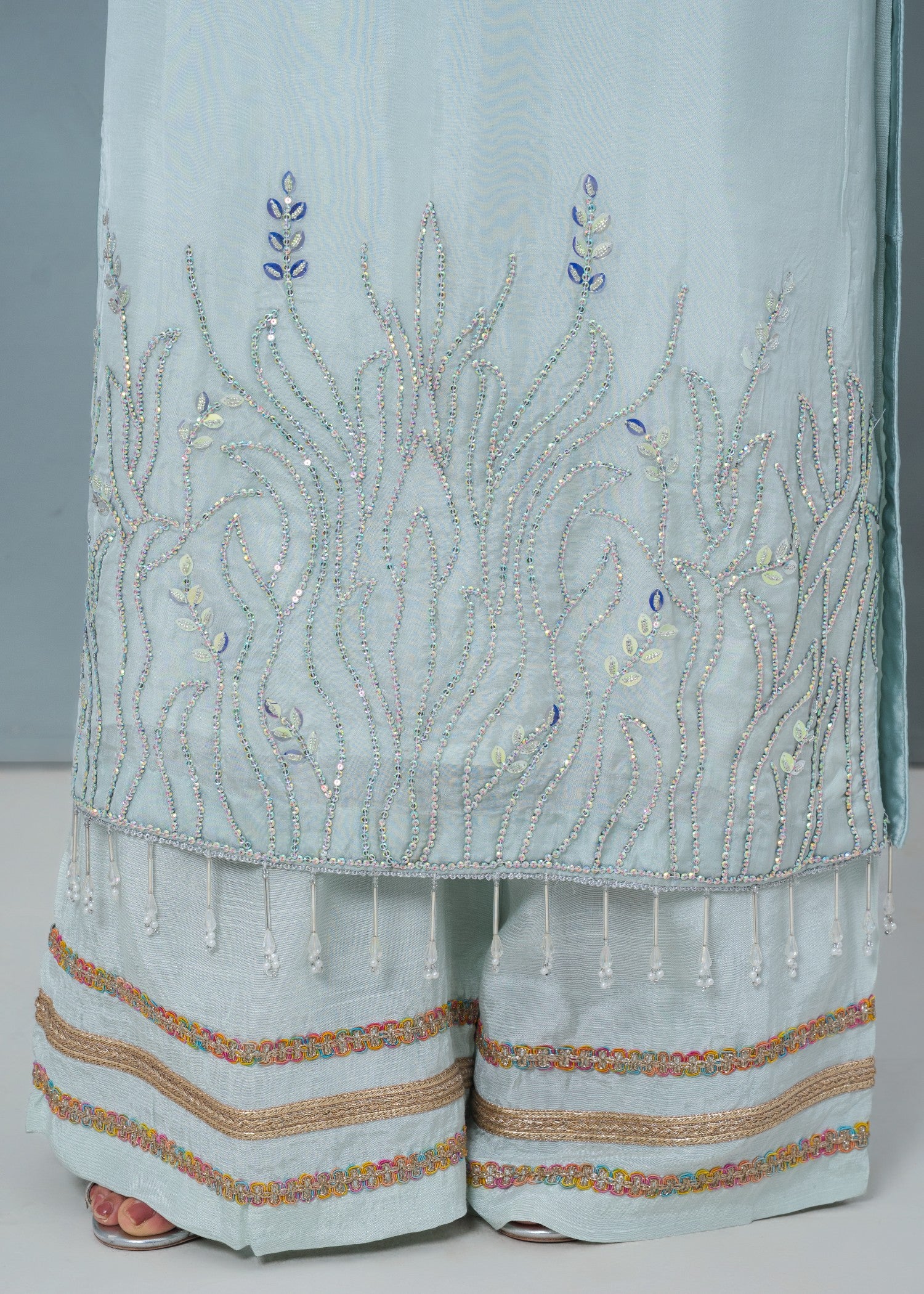 medium silk Kurta Set in Cloud blue