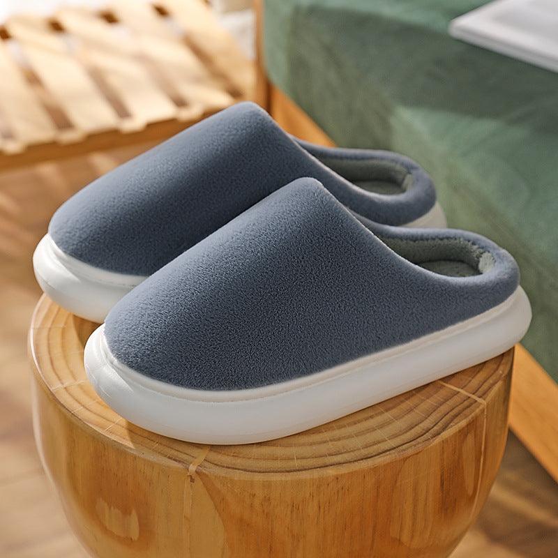 Couples Home Warm Plush Step-on Slippers