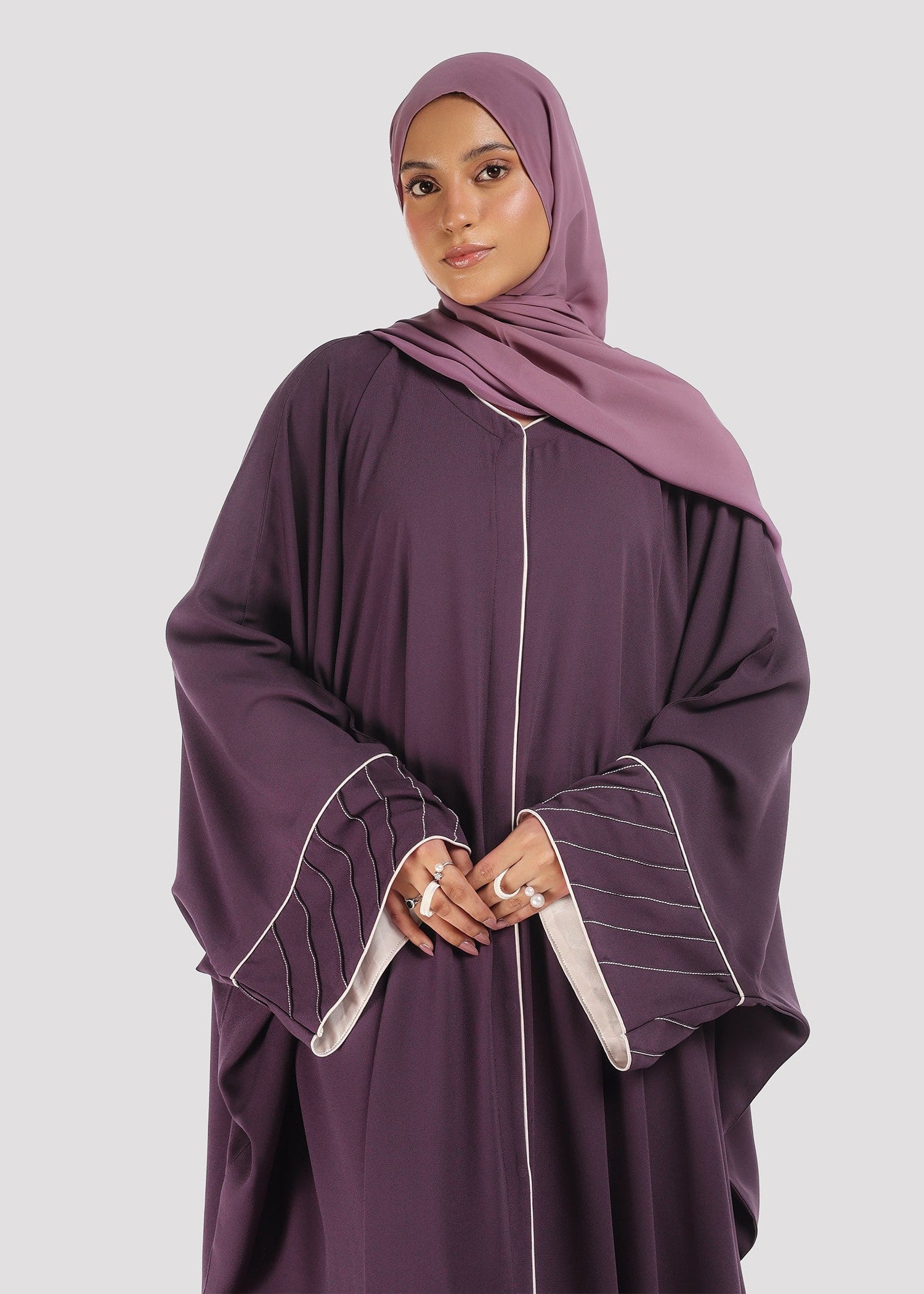 polyester Abaya in Egg plant