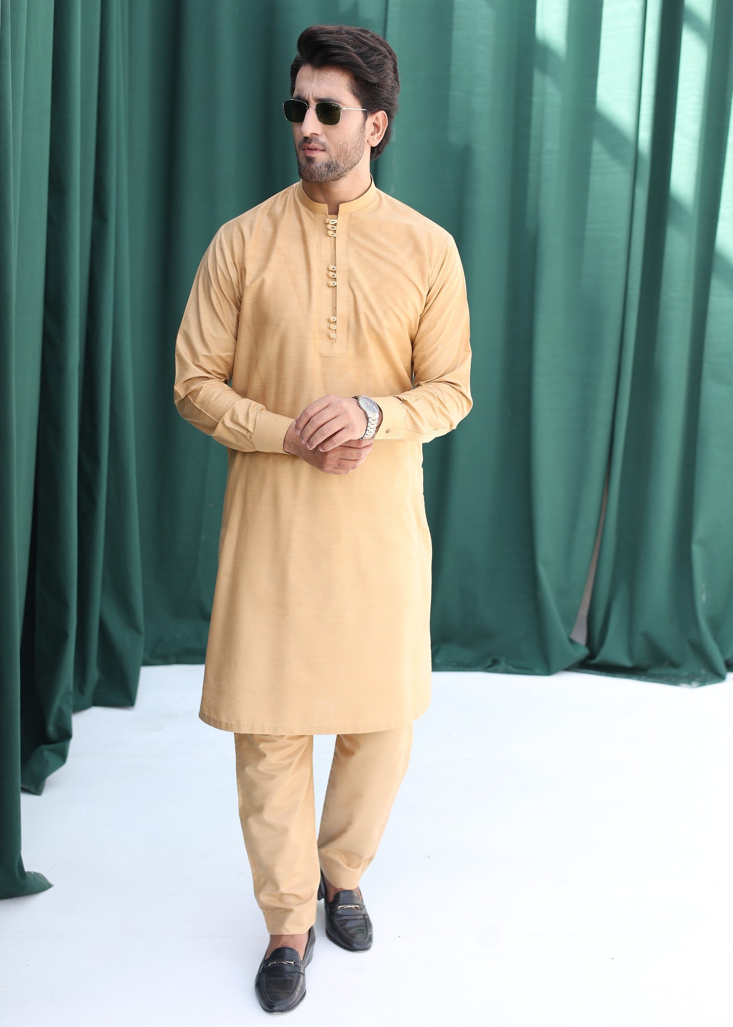 wash & wear Kurta Set in Peach orange