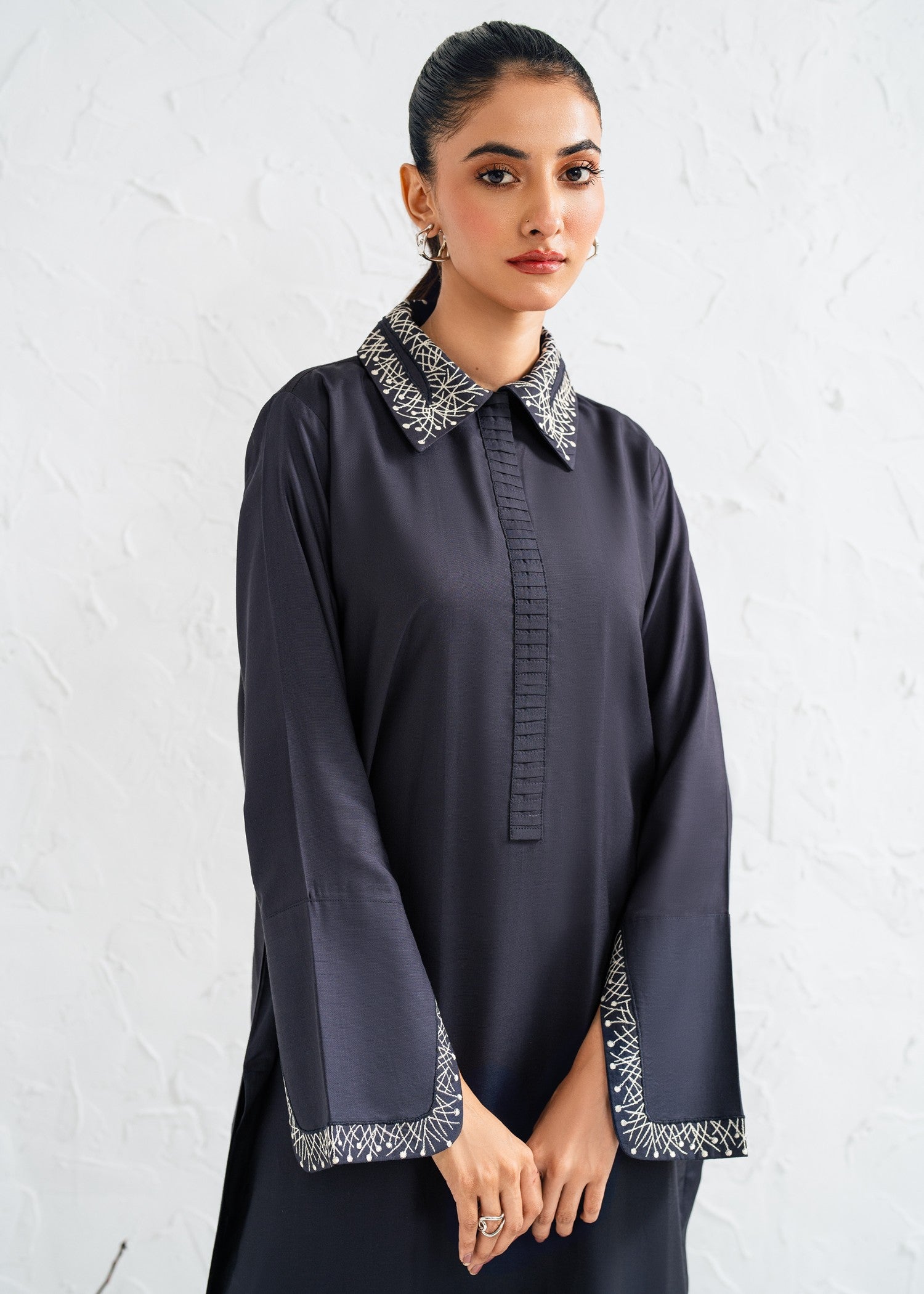 raw silk Co ord Sets in Navy blue