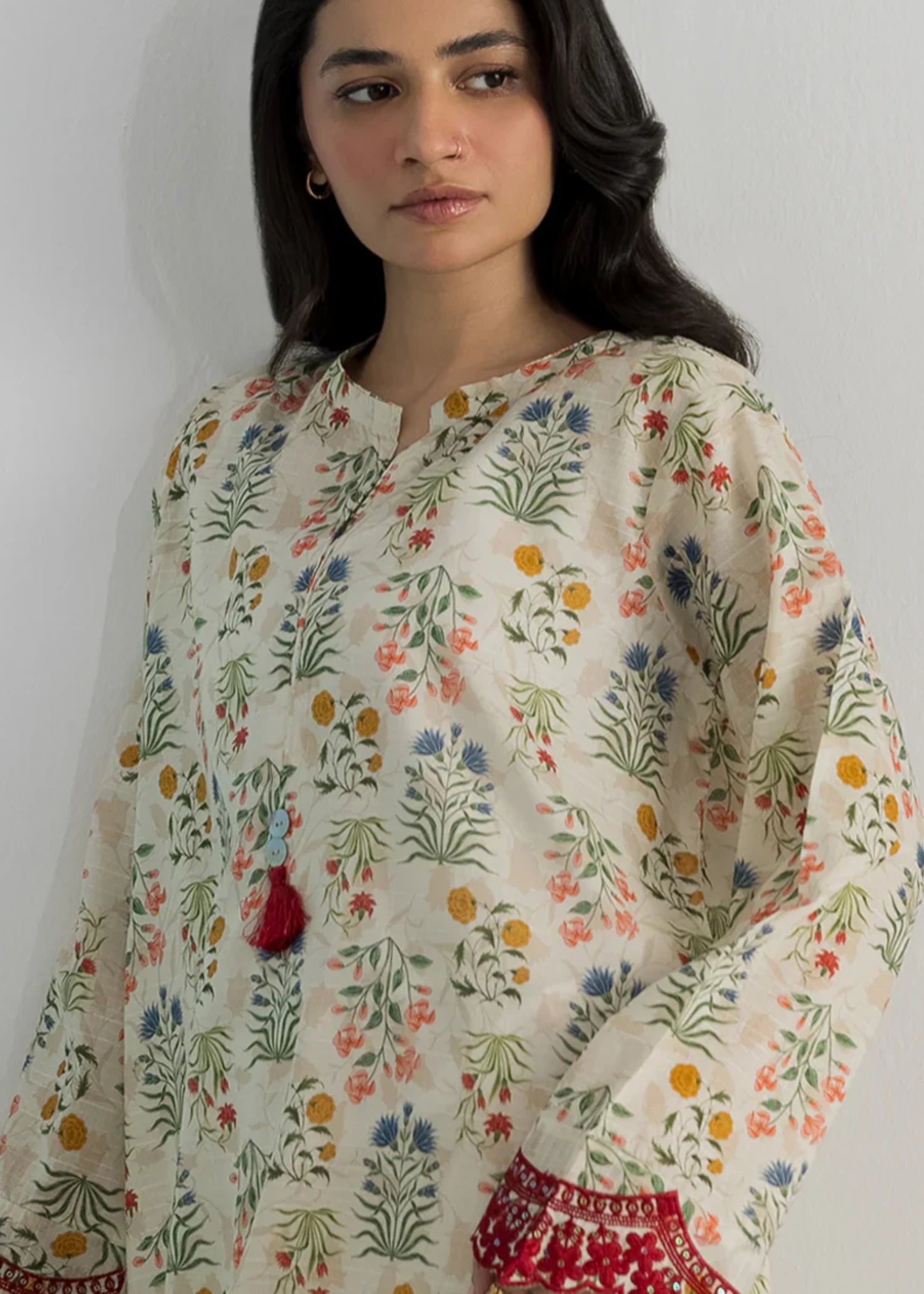 lawn Kurti in Ivory