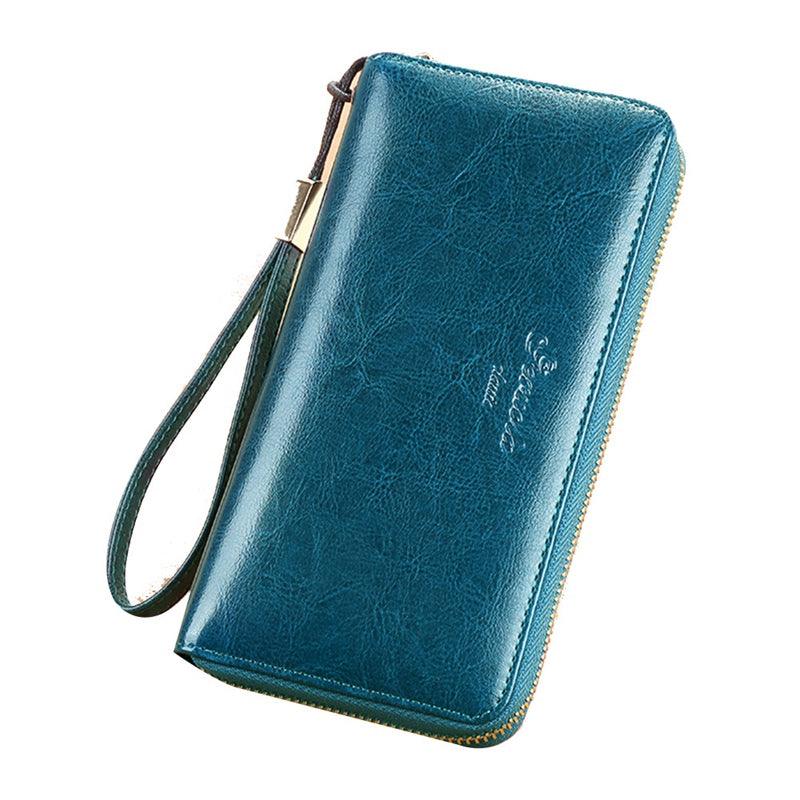 Women's Long Leather Large-capacity Zipper Wallet Clutch