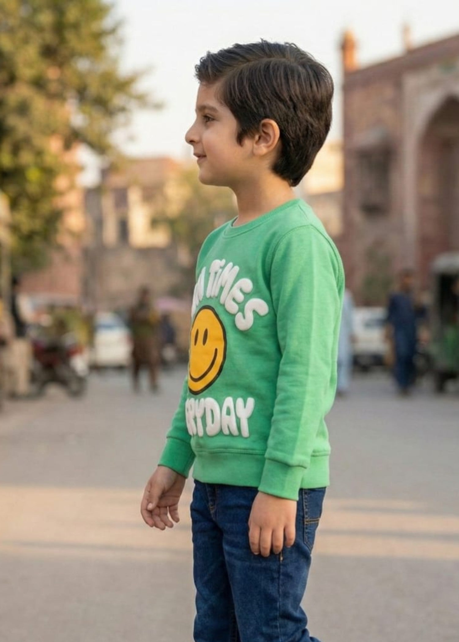 fleece Sweatshirt in Pastel green