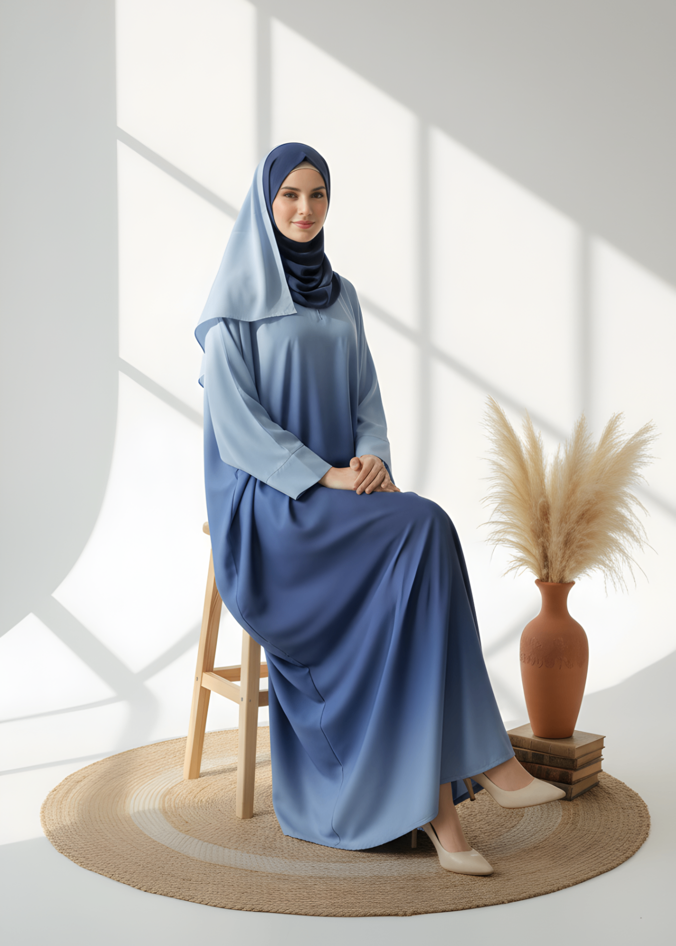 georgette Abaya in Blue