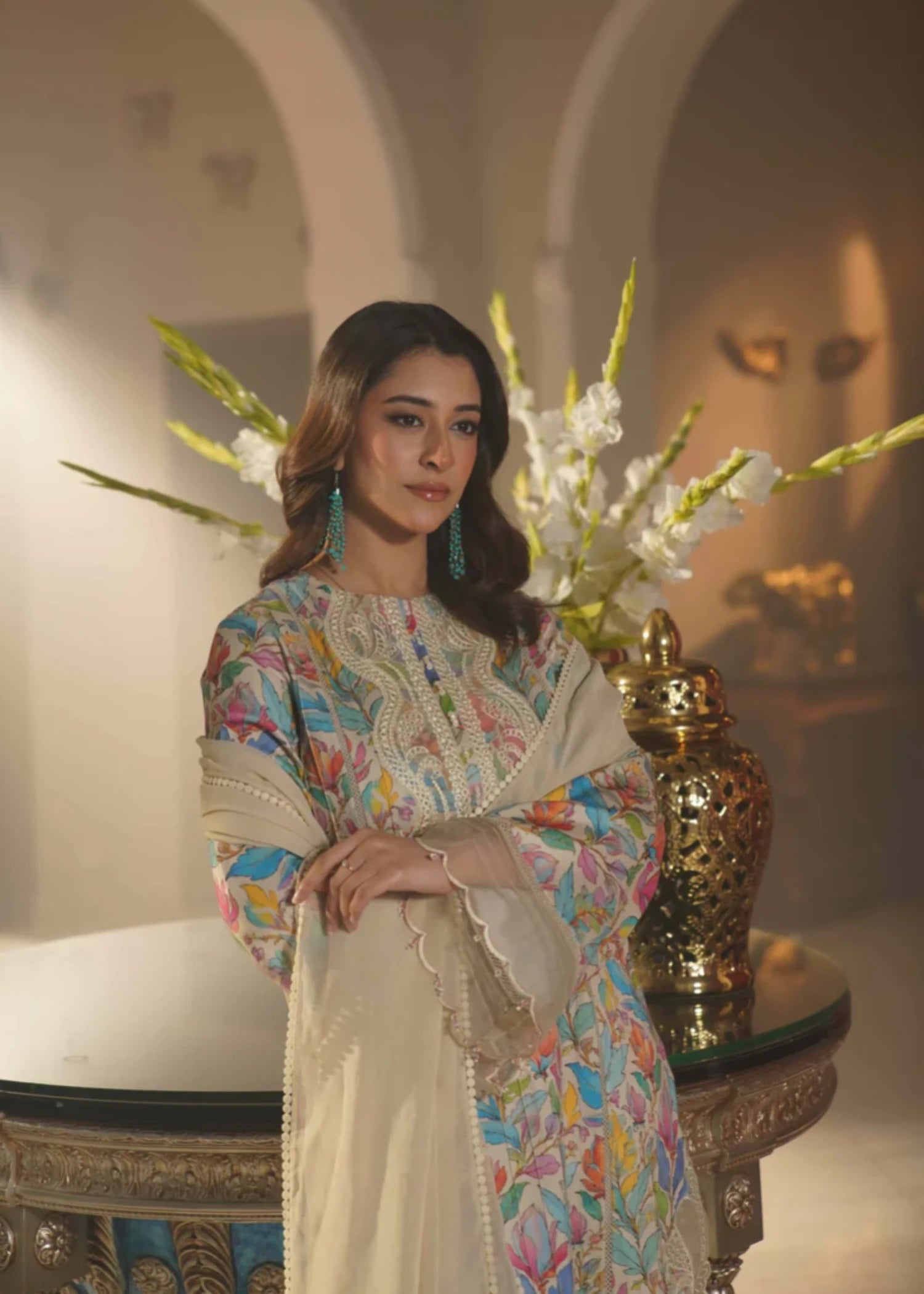 viscose linen Kurta Set in Multi