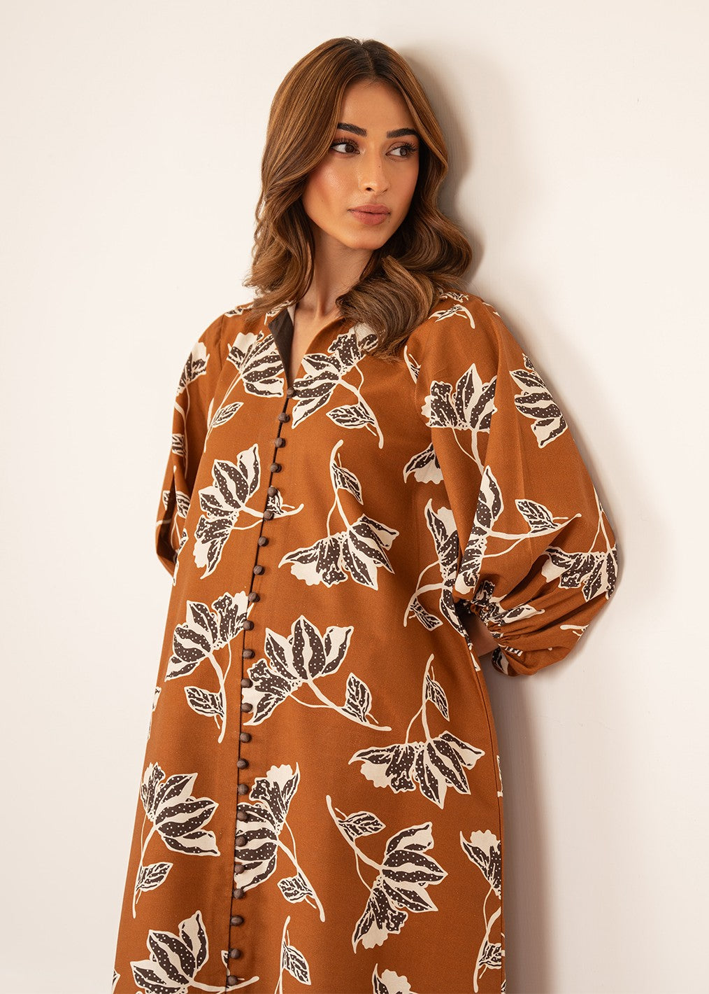 khaddar Unstitched in Brown