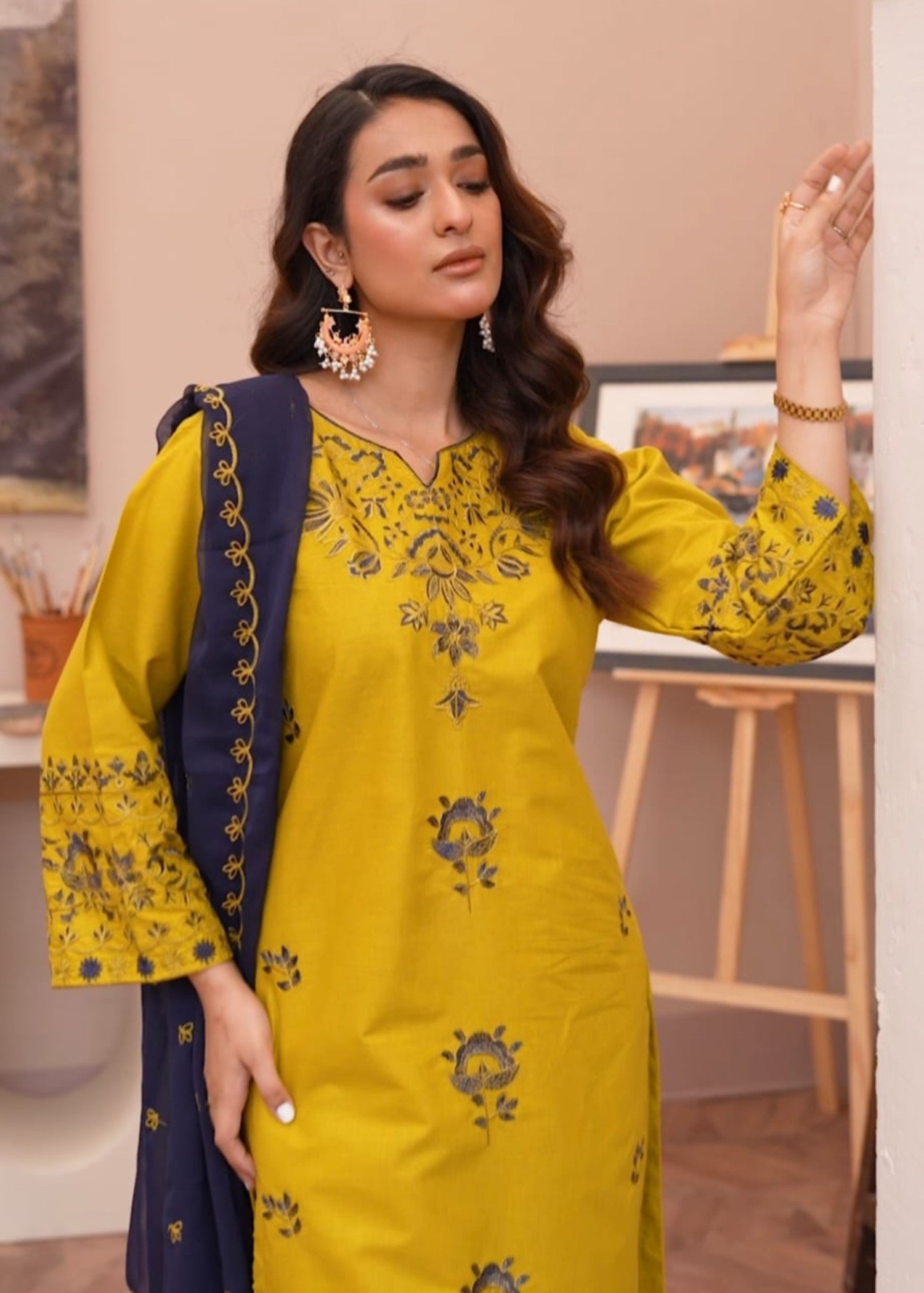cotton Kurta Set in Pear