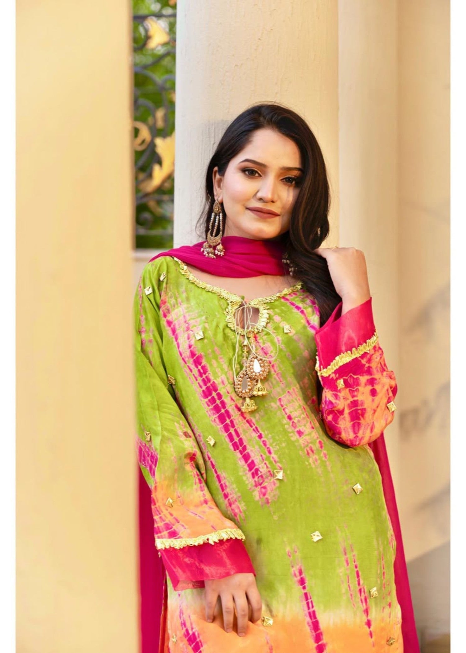 blended grip silk Kurta Set in Multi