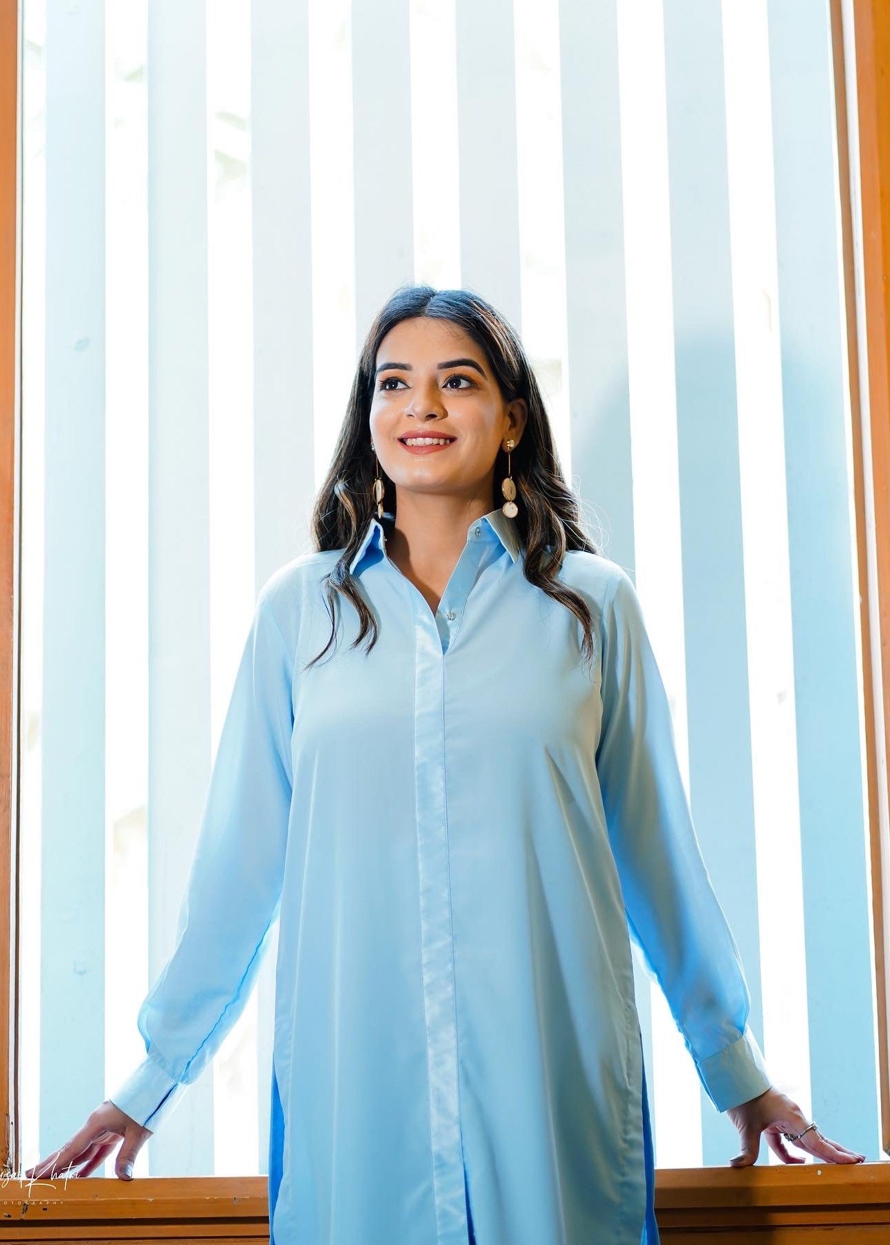 poly grip silk Co Ord Sets in Sky blue