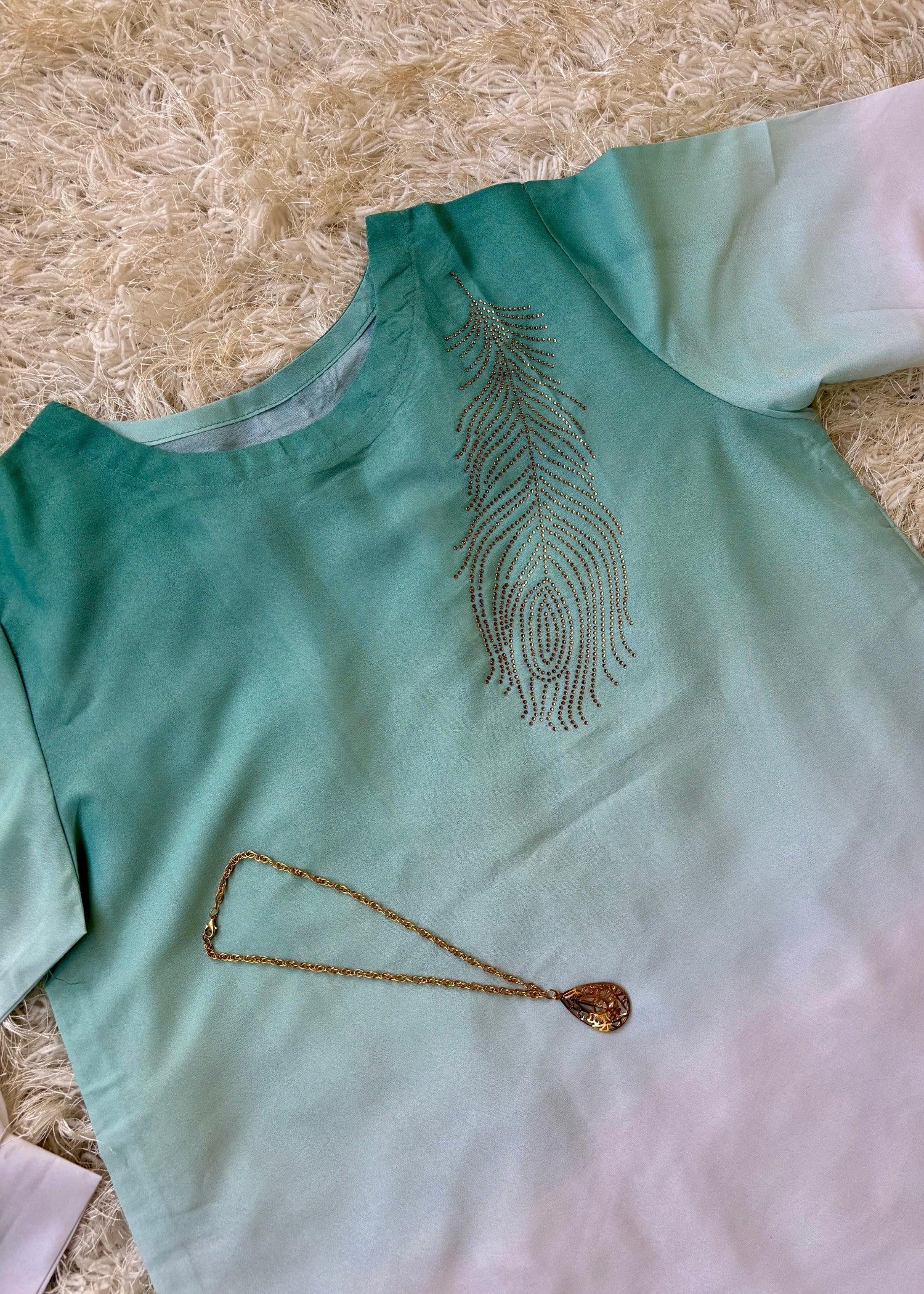 blended grip silk Co Ord Sets in Sea green