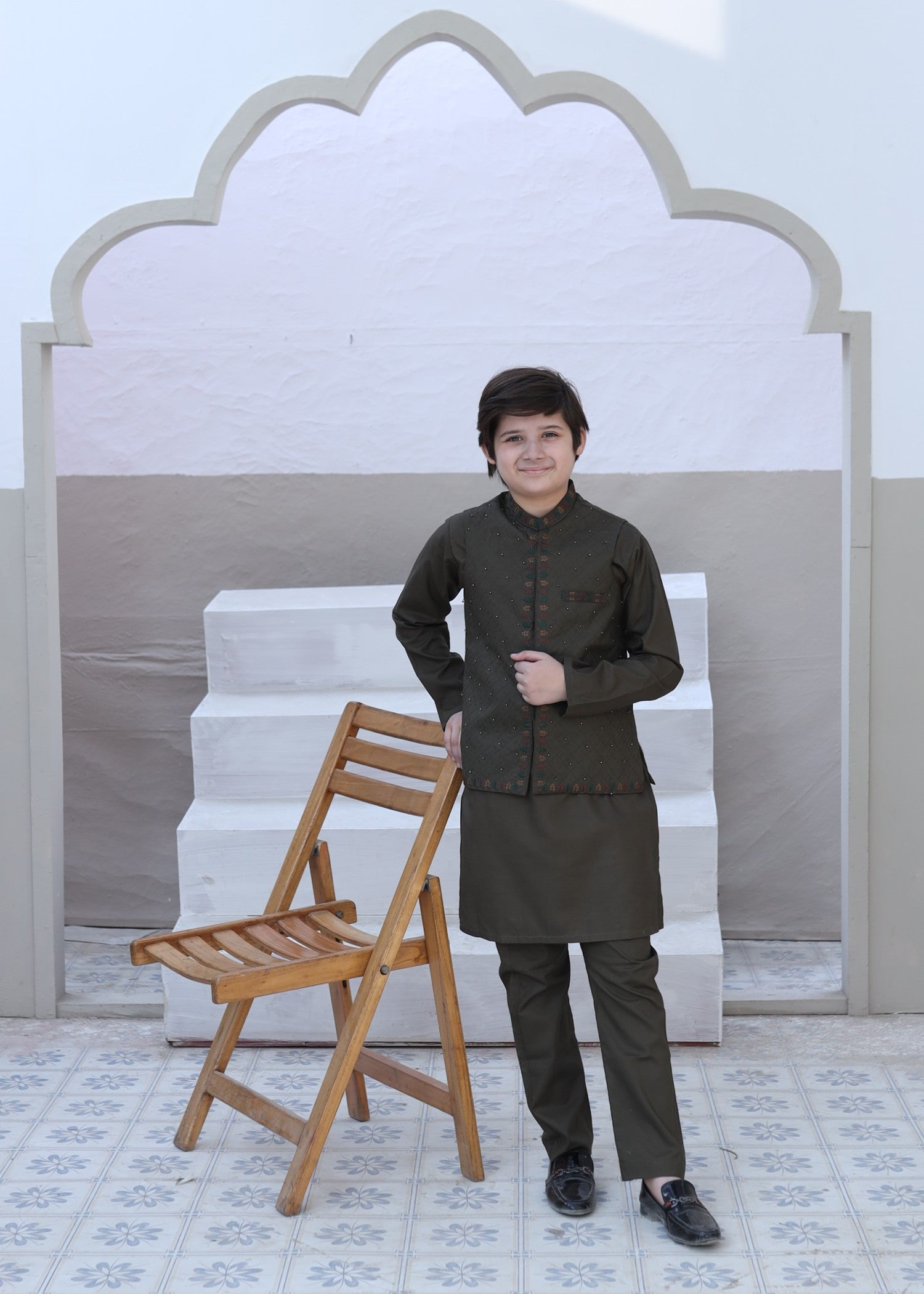 suiting Waistcoat in Olive green