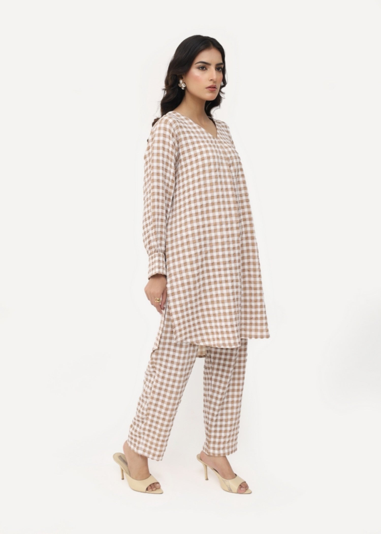 polycotton Co Ord Sets in Camel brown