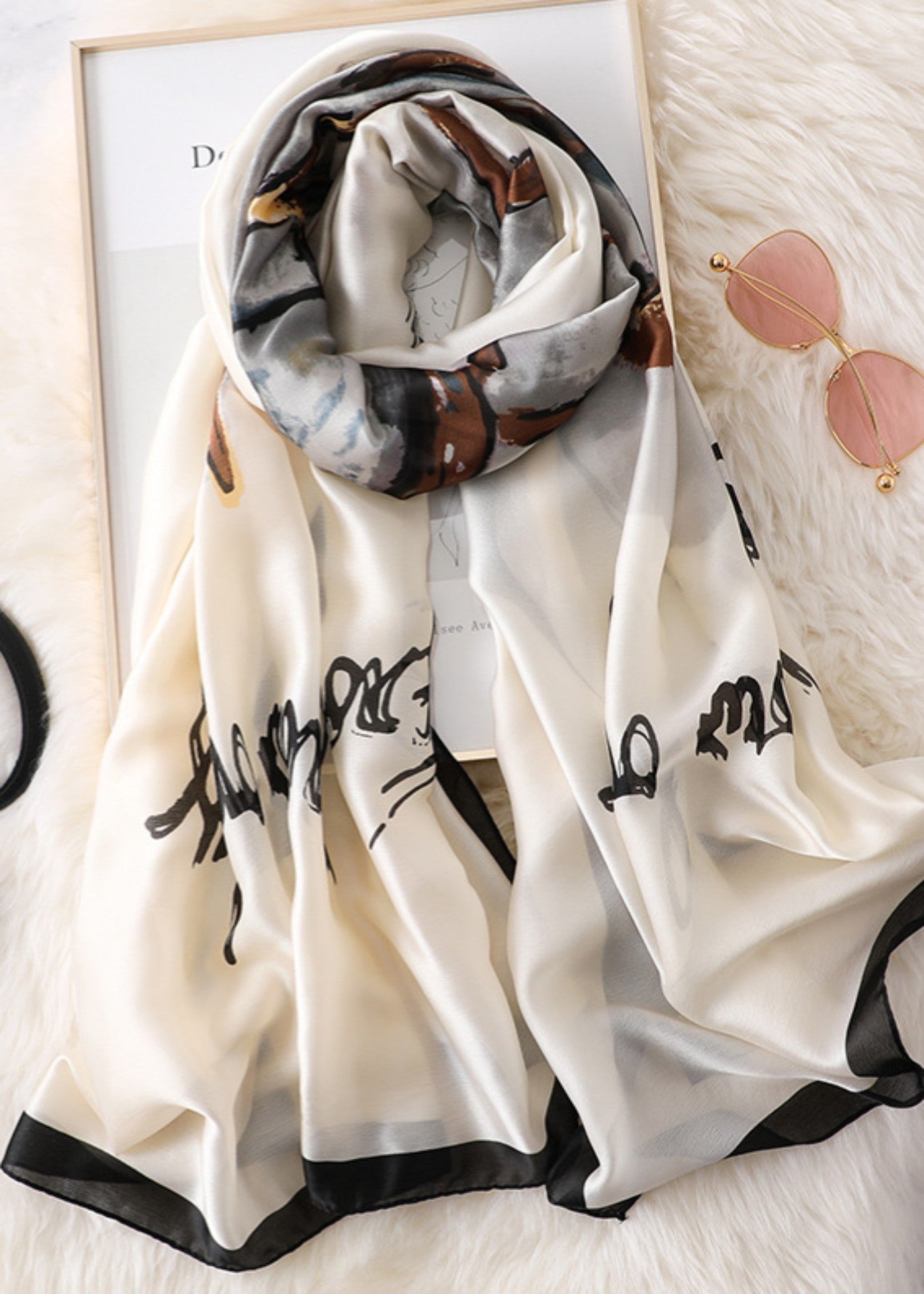 silk Hijab in White