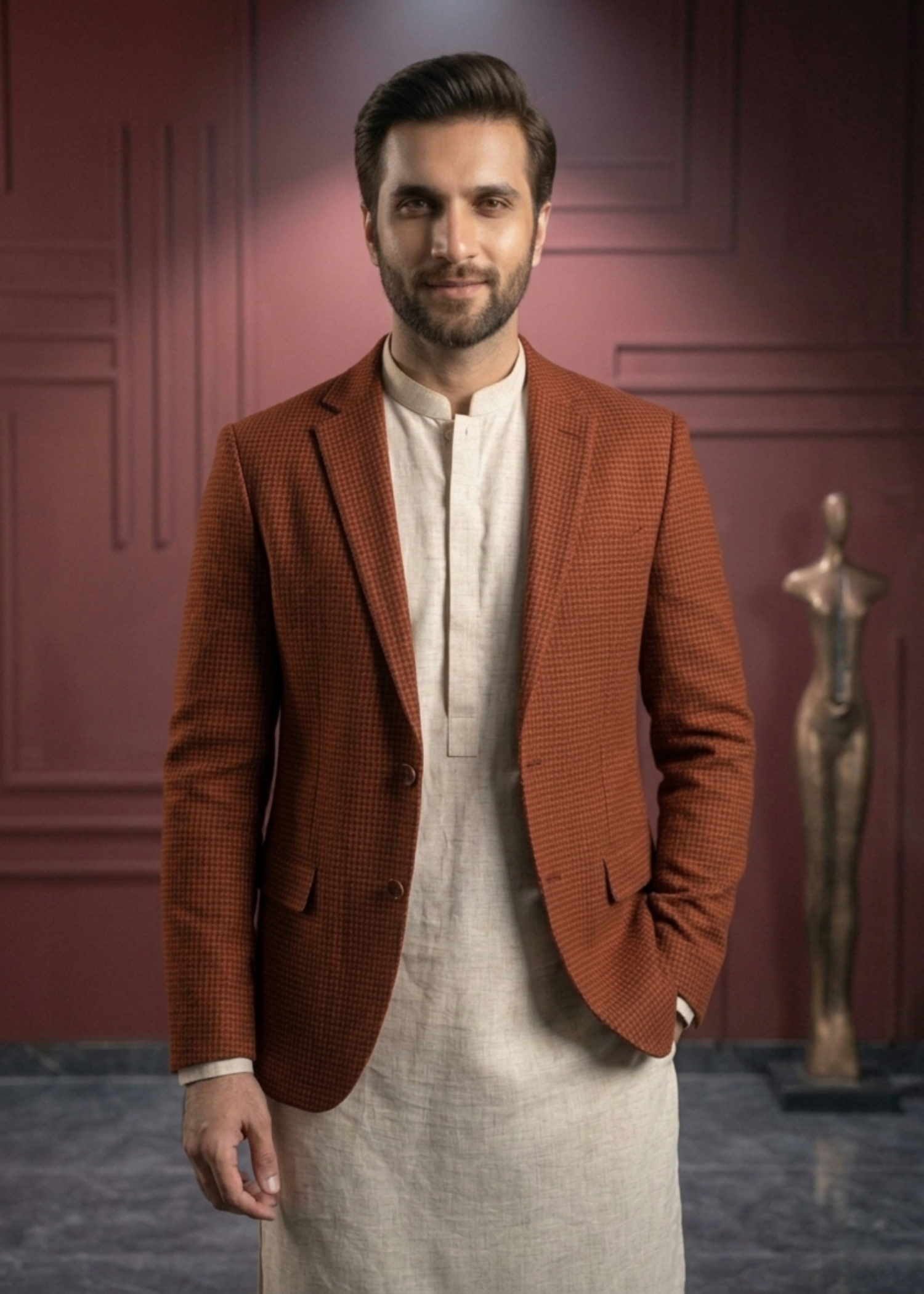 tropical Blazer in Rust orange