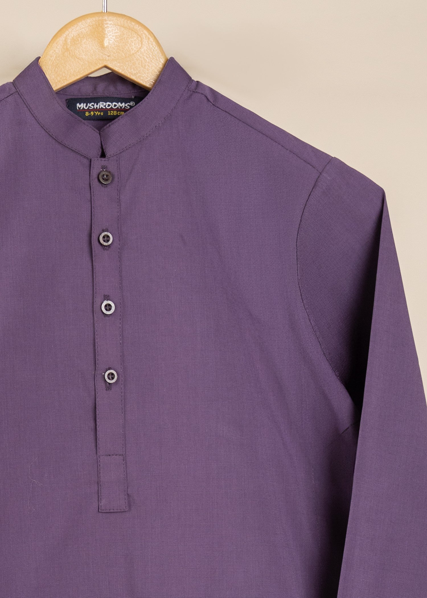 chambray Kurta Set in Plum
