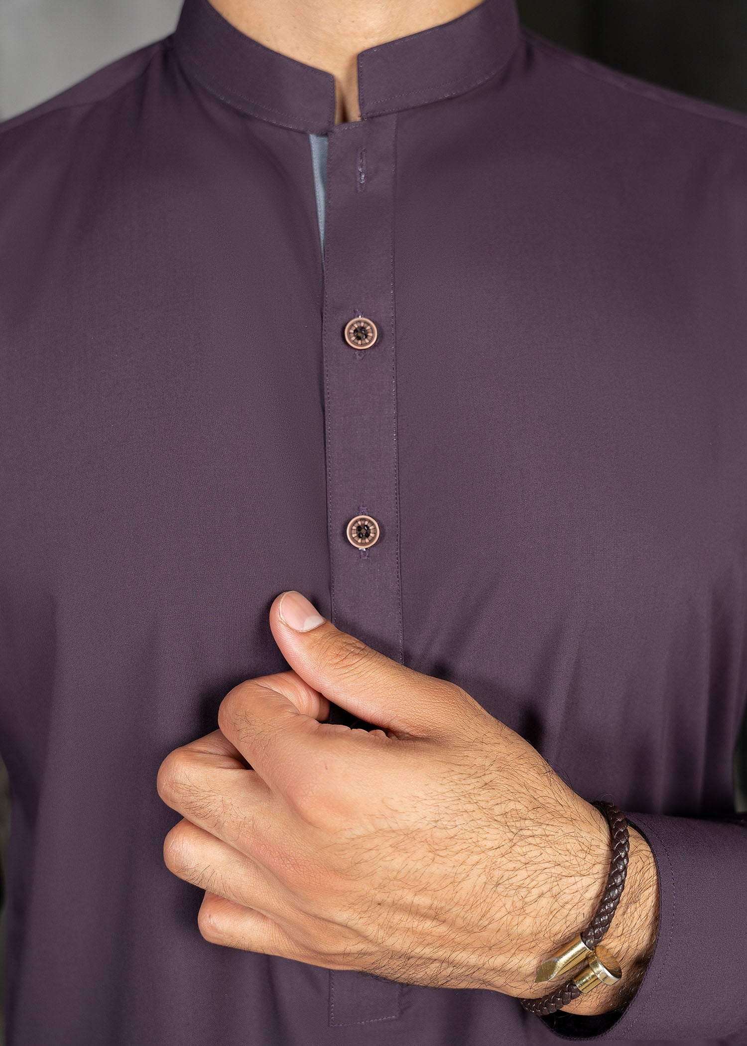 wash & wear Kurta Set in Plum by Thread & Weave By Zeplar
