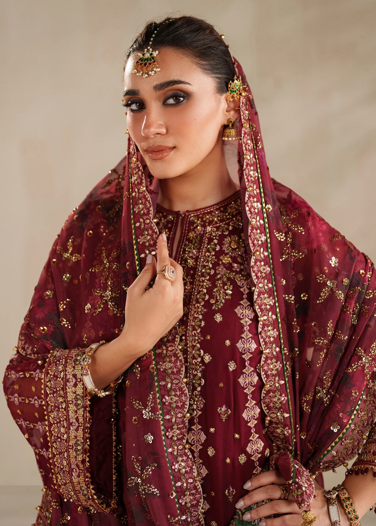 chiffon Unstitched in Blood red