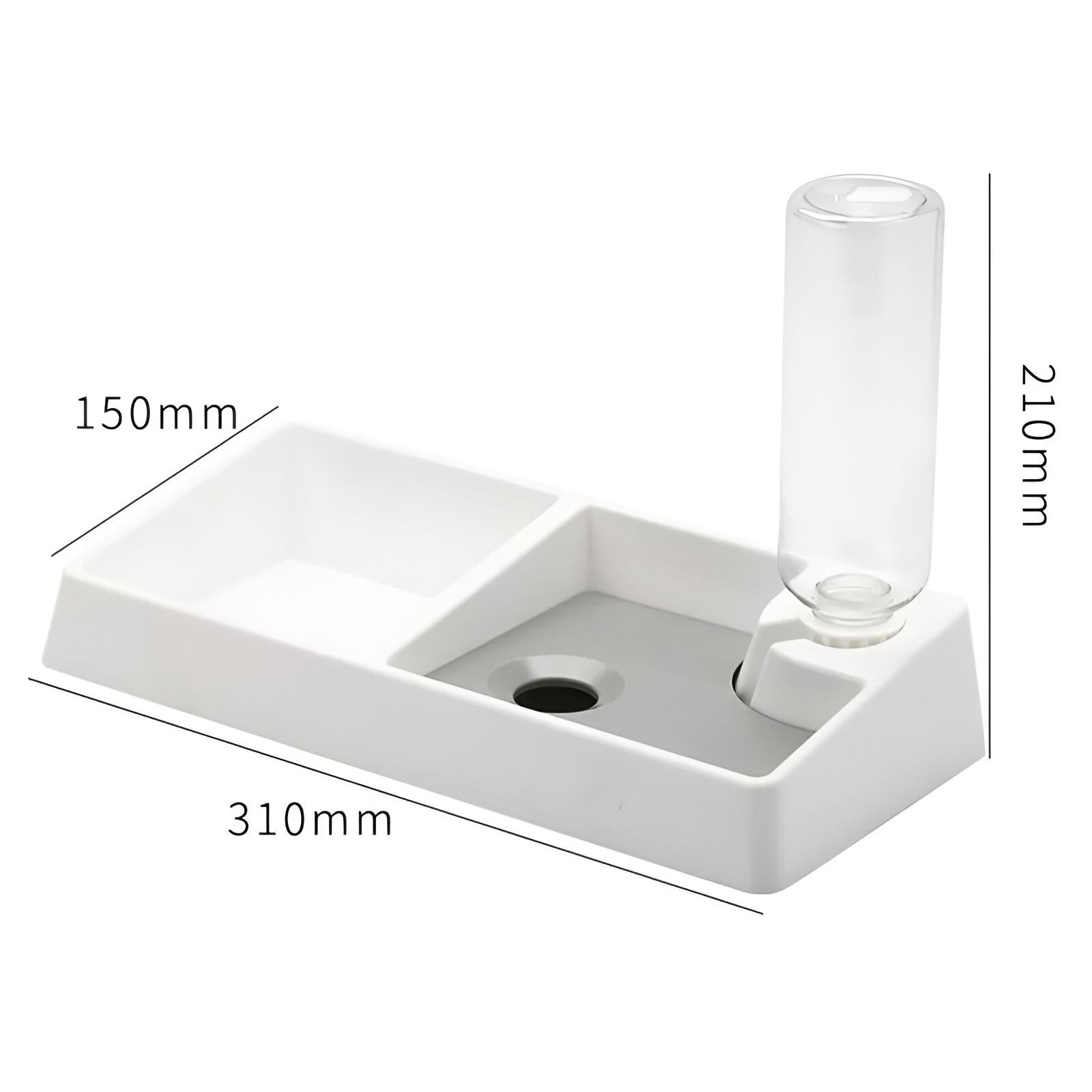 Pet Double Bowl with Automatic Water Dispenser for Dogs and Cats