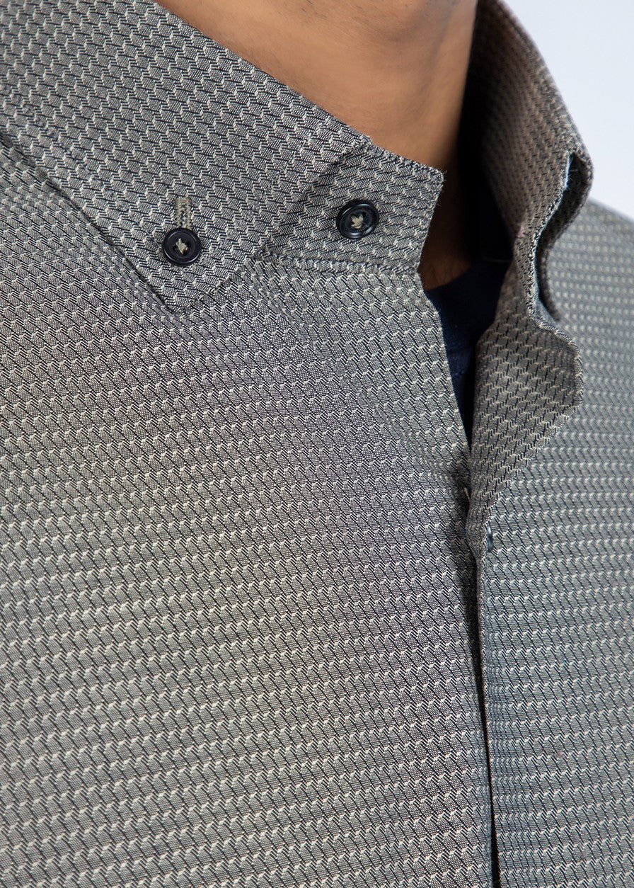 cotton Casual Shirt in Grey