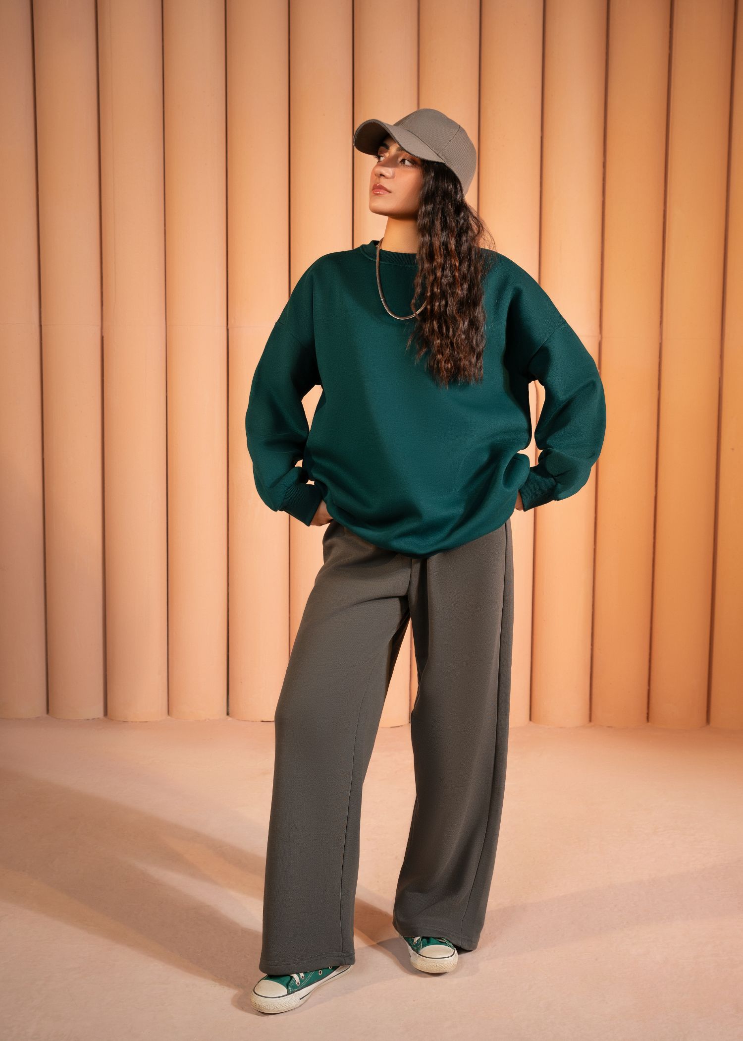 fleece Sweatshirt in Green