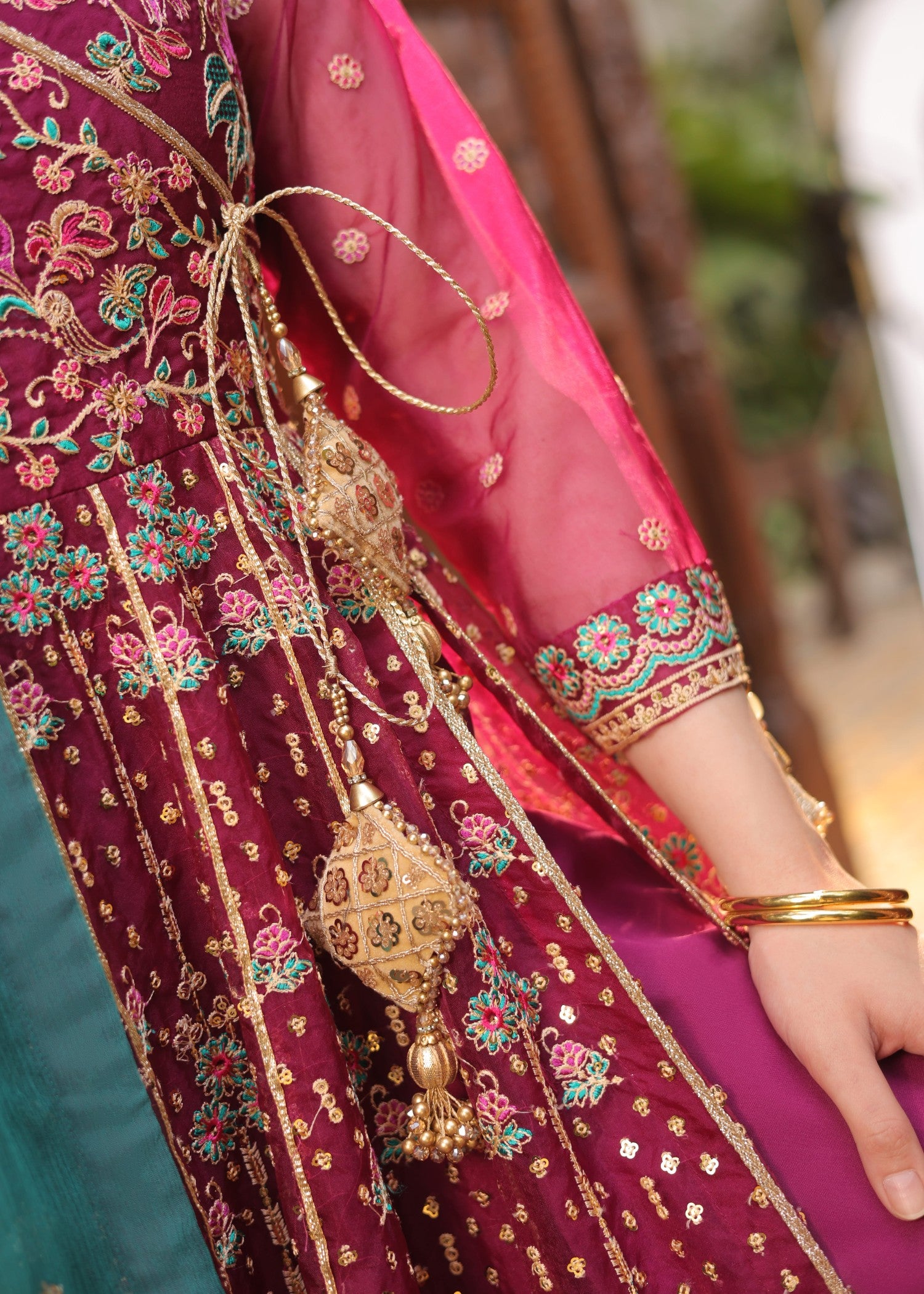 organza Angrakha in Magenta
